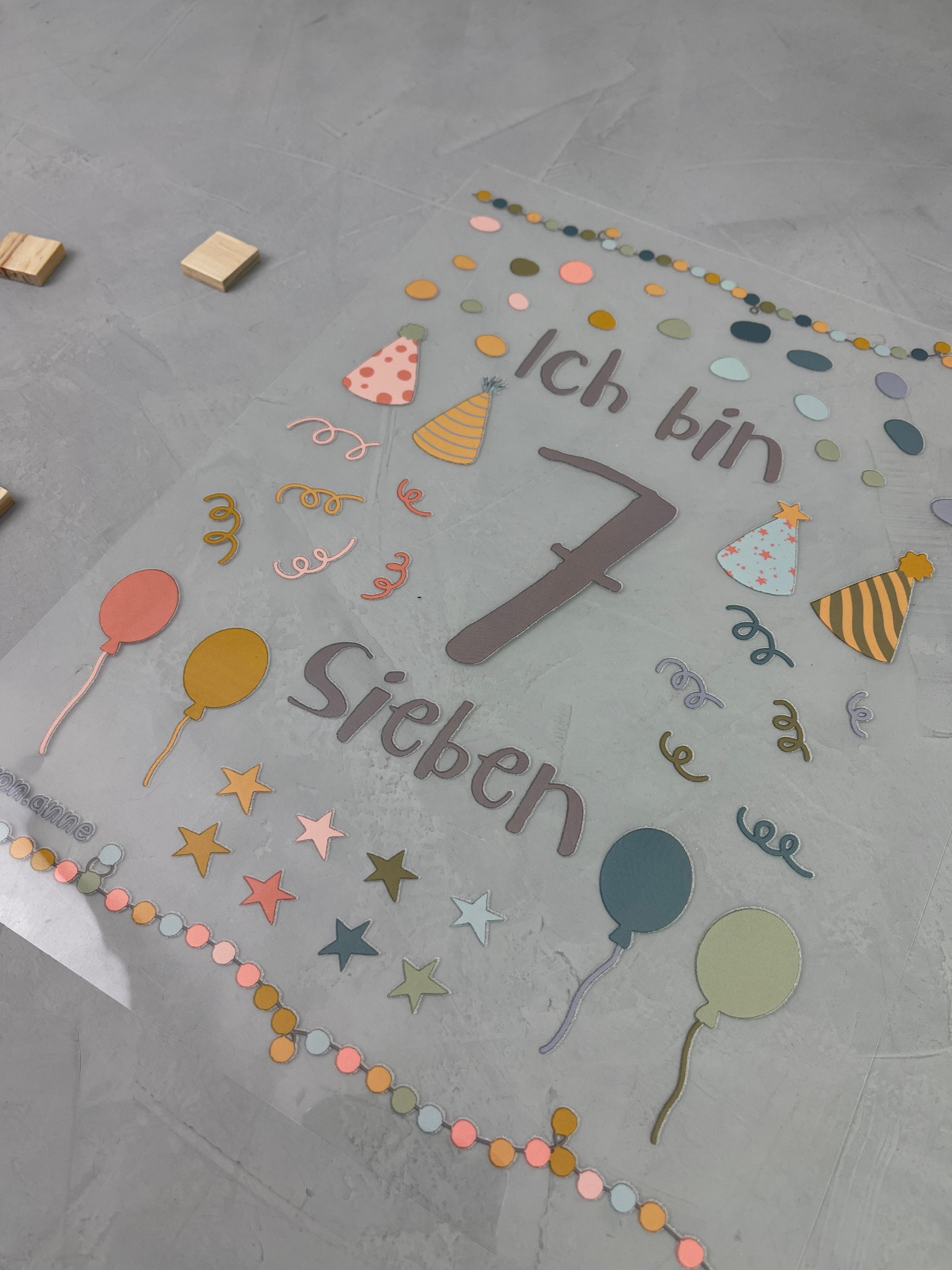 Geburtstagsbügelbild "7. Geburtstag"