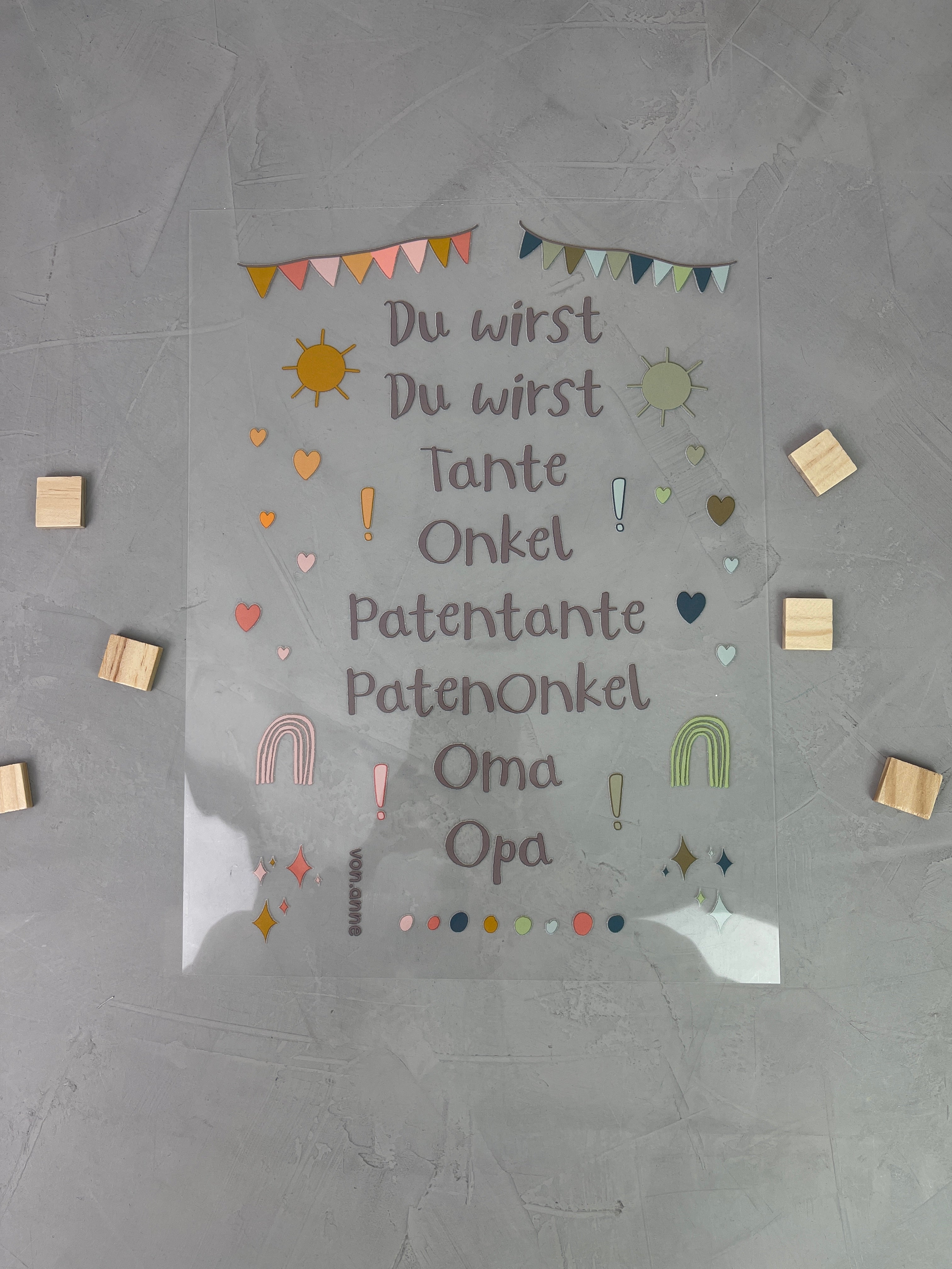 Bügelbild "Oma/Opa/Tante/Onkel/Paten"