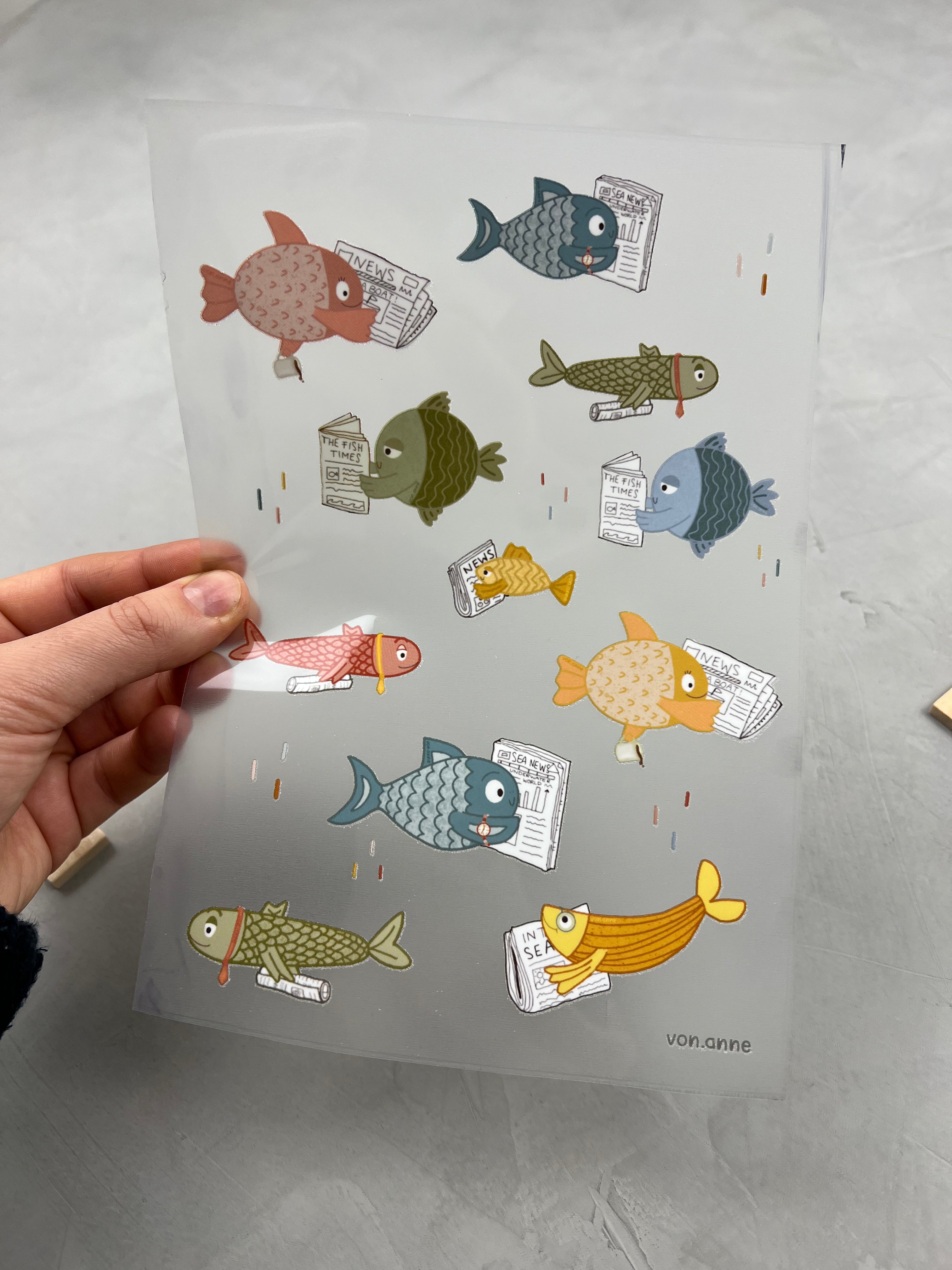 Bügelbildbogen - The Fish Times