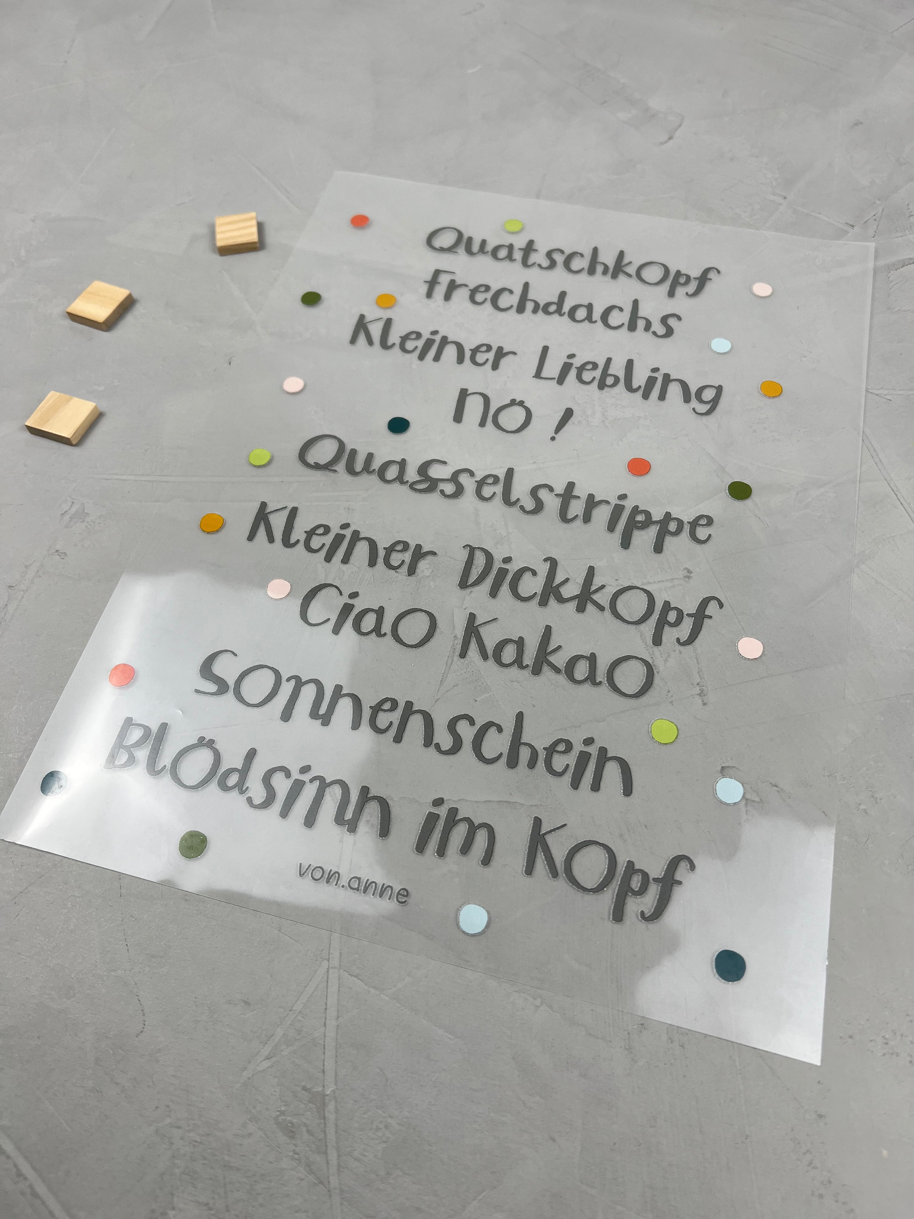 Bügelbild "Sprüche"