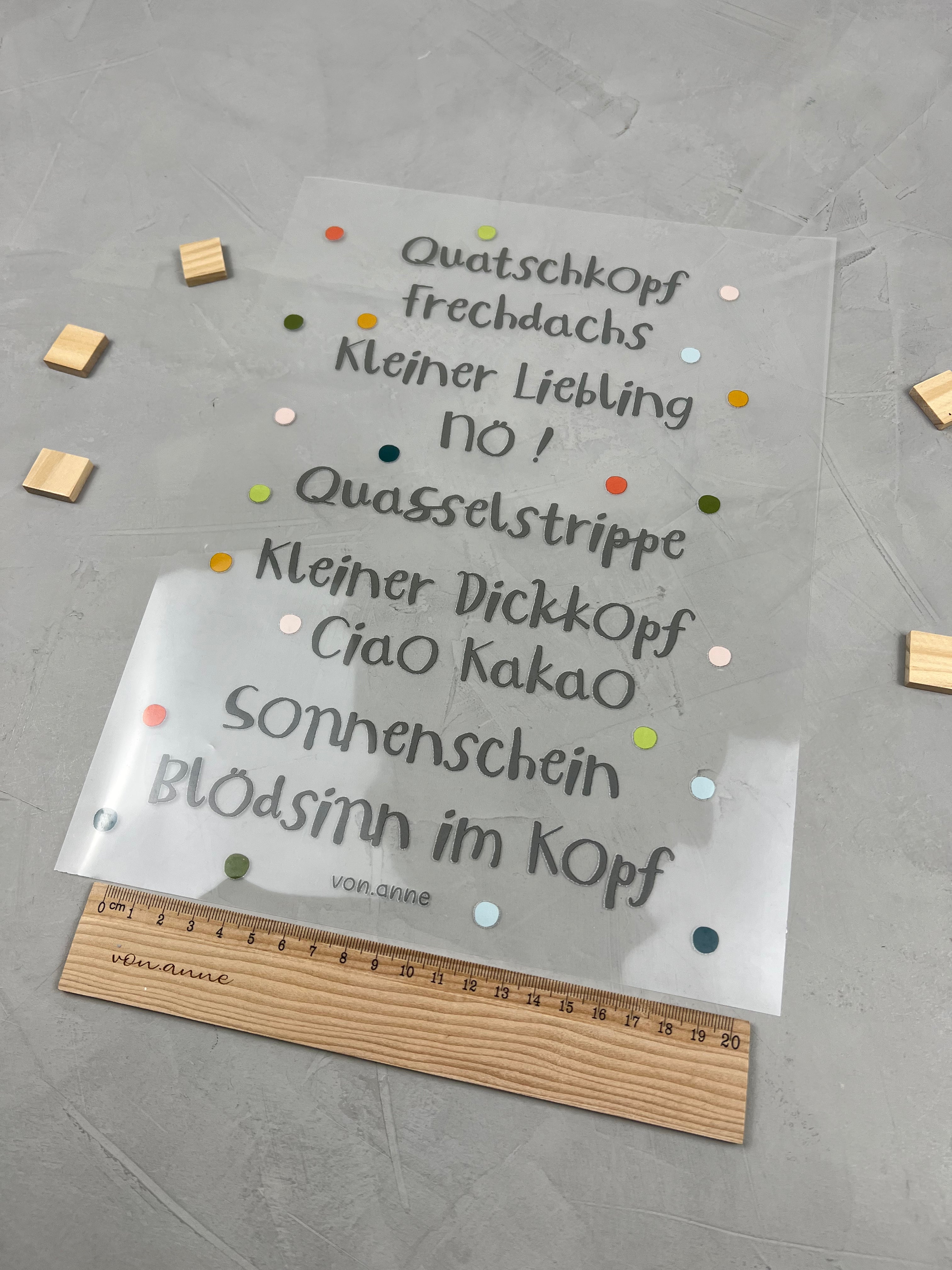 Bügelbild "Sprüche"