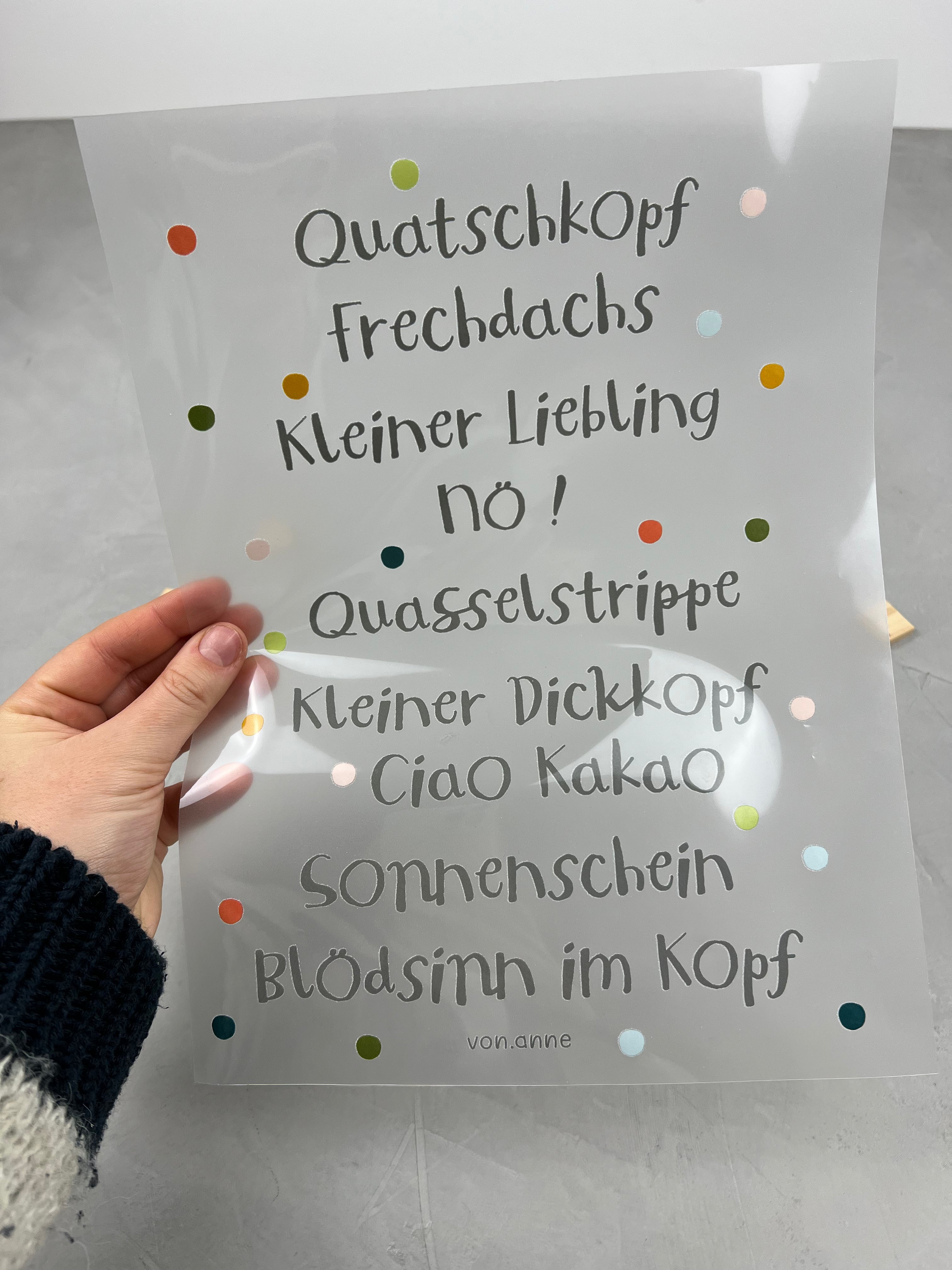 Bügelbild "Sprüche"