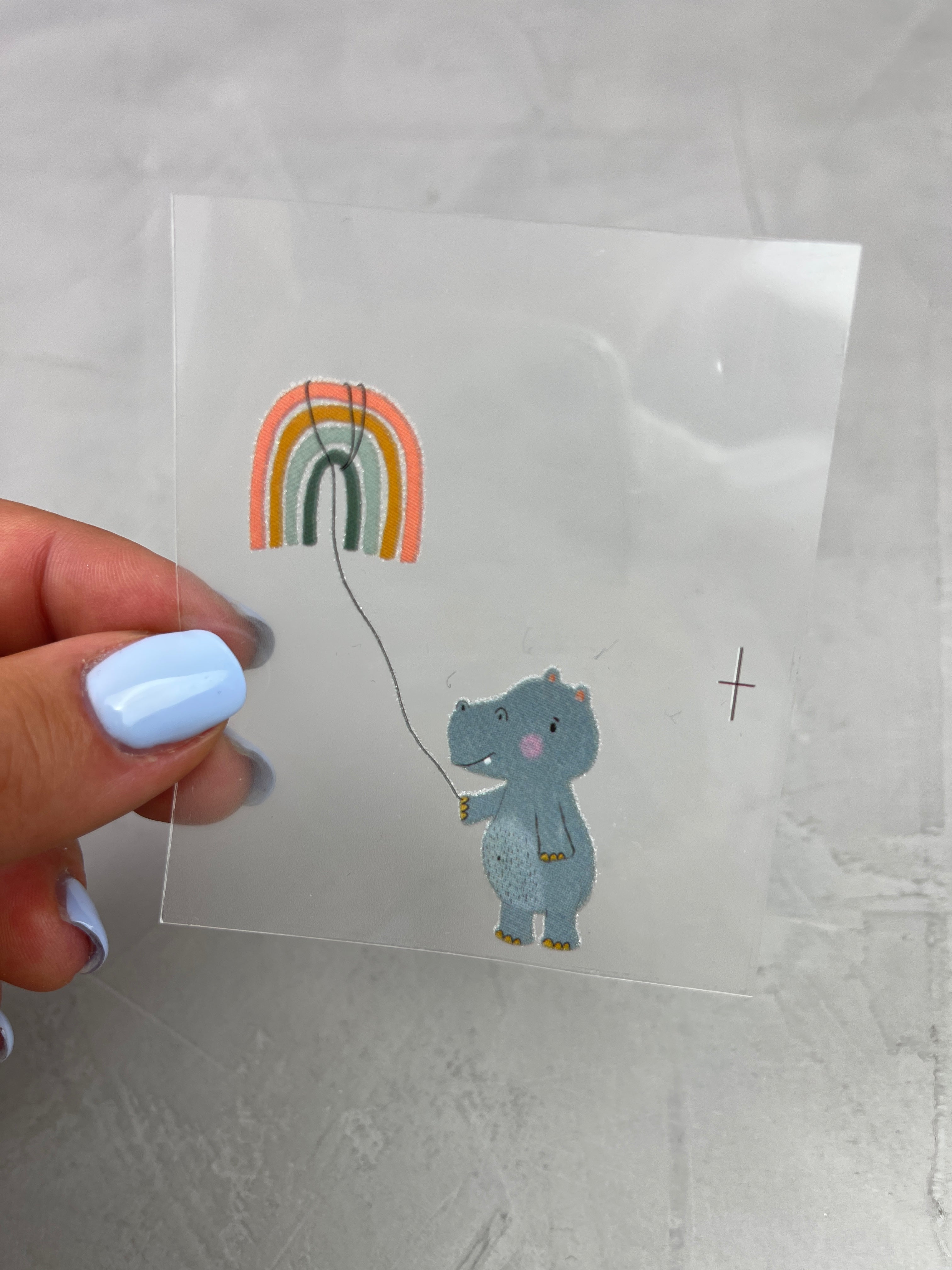 kleines Bügelbild - Nilpferd/Ein Stück vom Glück