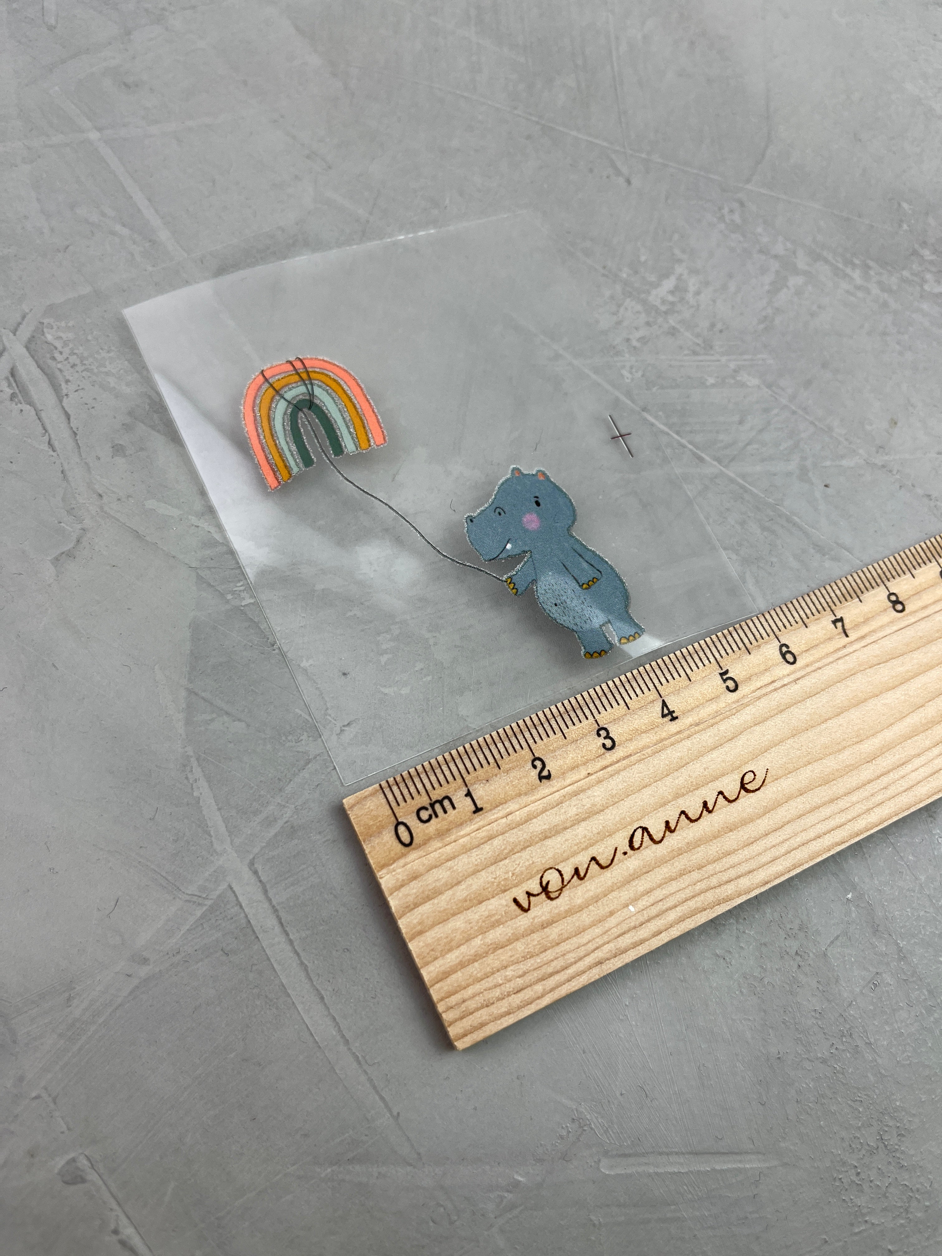 kleines Bügelbild - Nilpferd/Ein Stück vom Glück