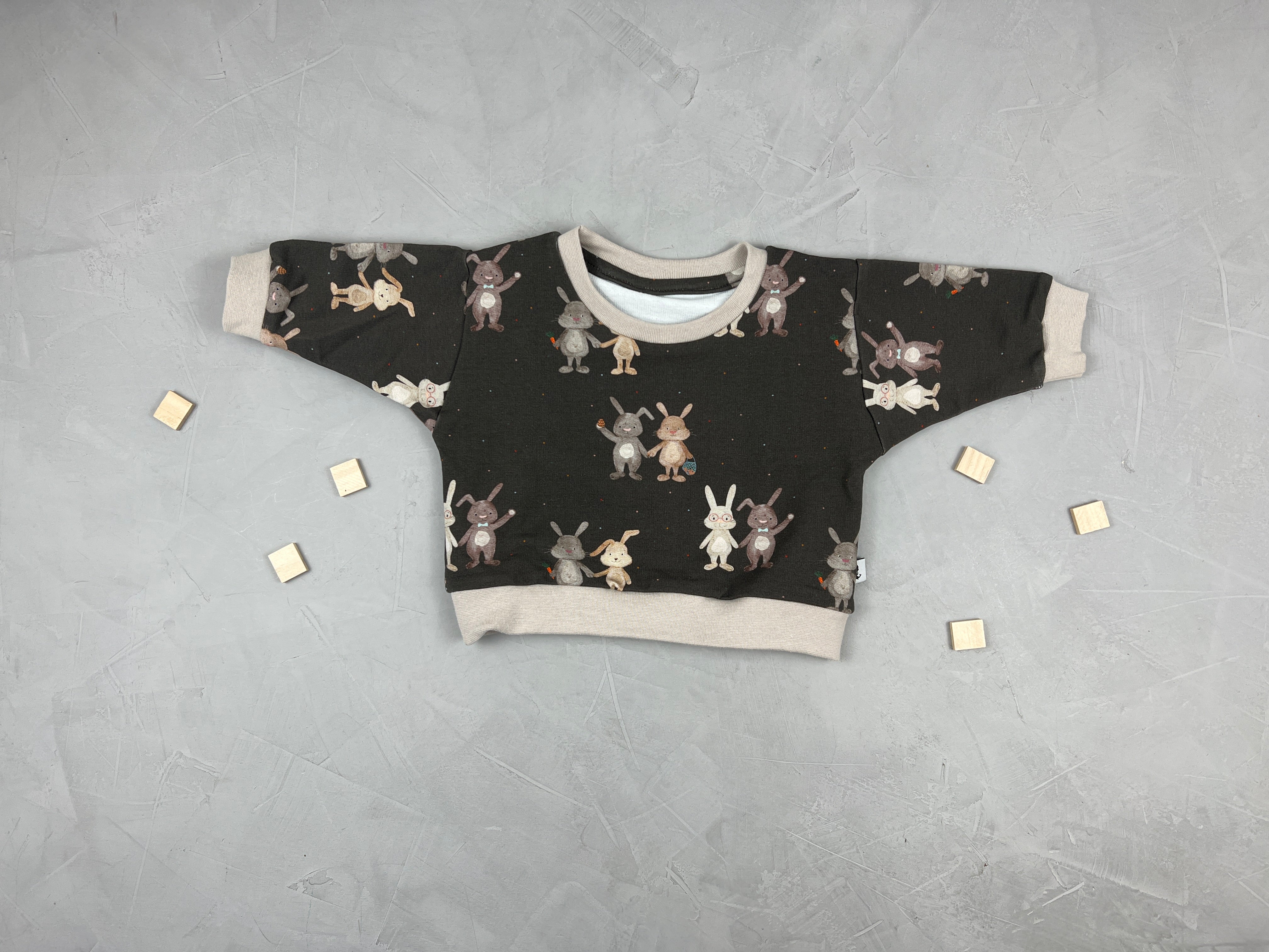 Oversize Sweater - Doppelt gehoppelt/schokobraun (0-3 M)