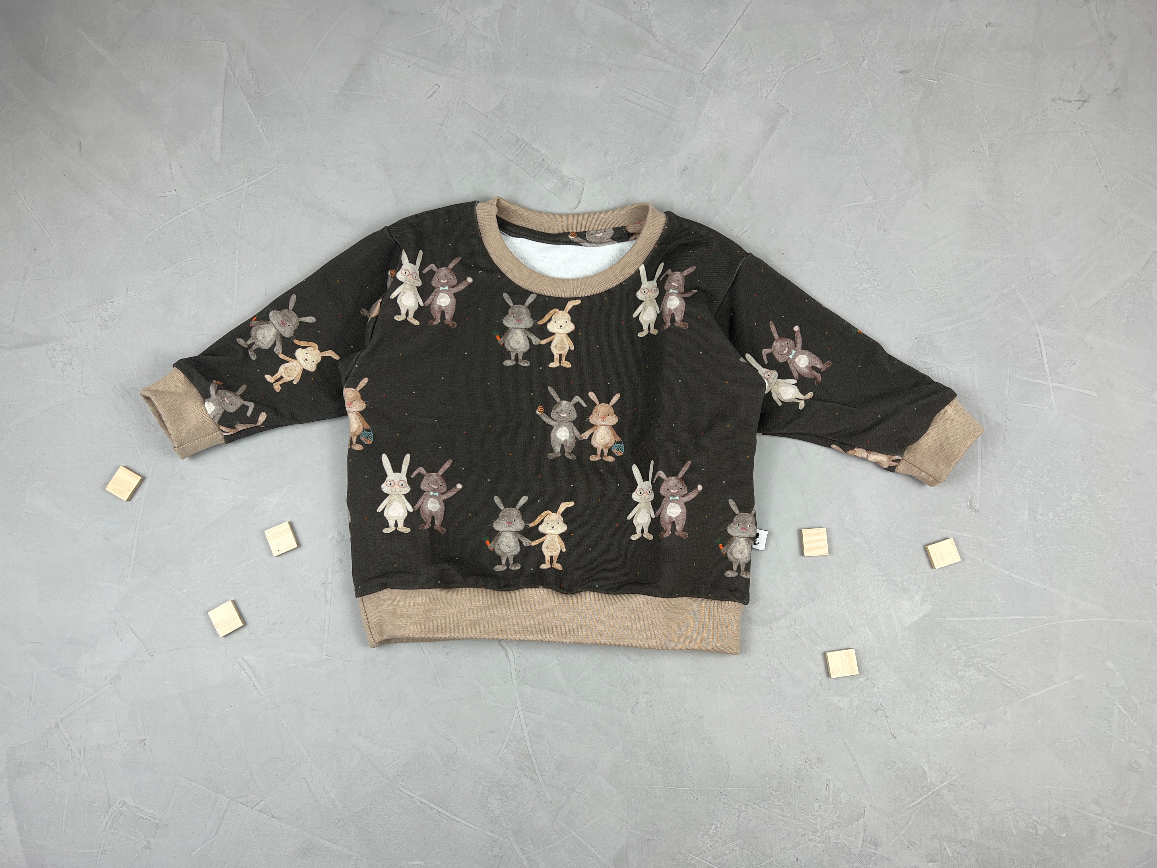 Oversize Sweater - Doppelt gehoppelt/schokobraun (9-12 M)