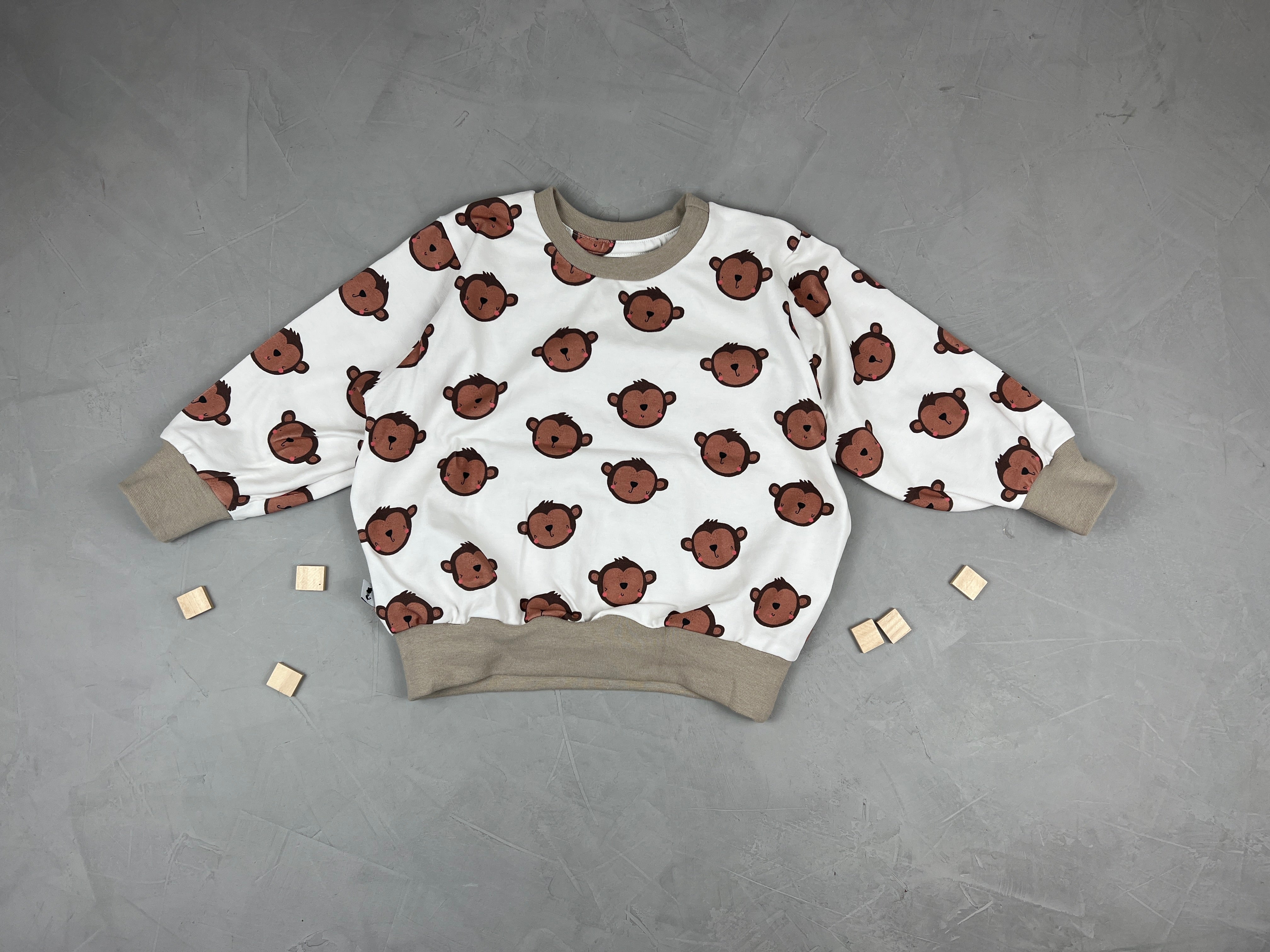 Vintage Sweater - kleine Affen (18-24 M)