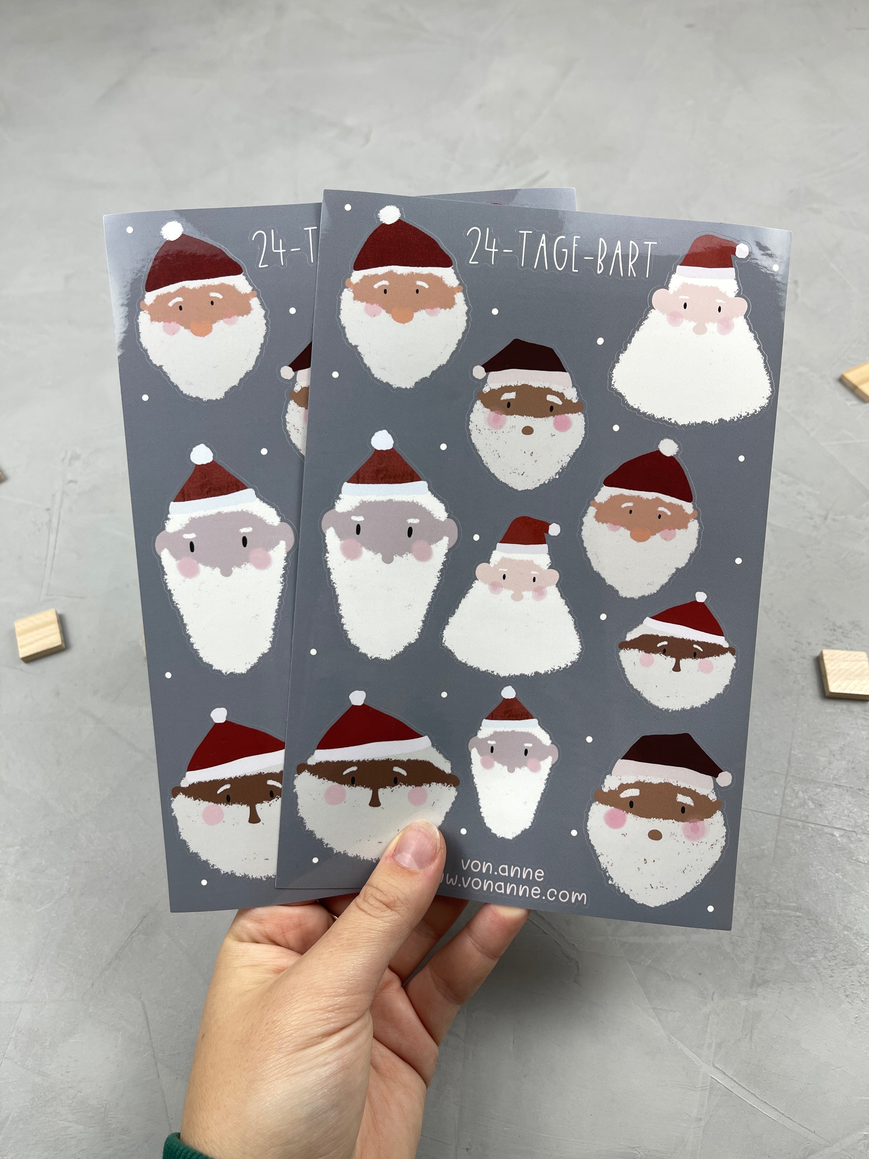 2er Stickerset - 24-Tage-Bart