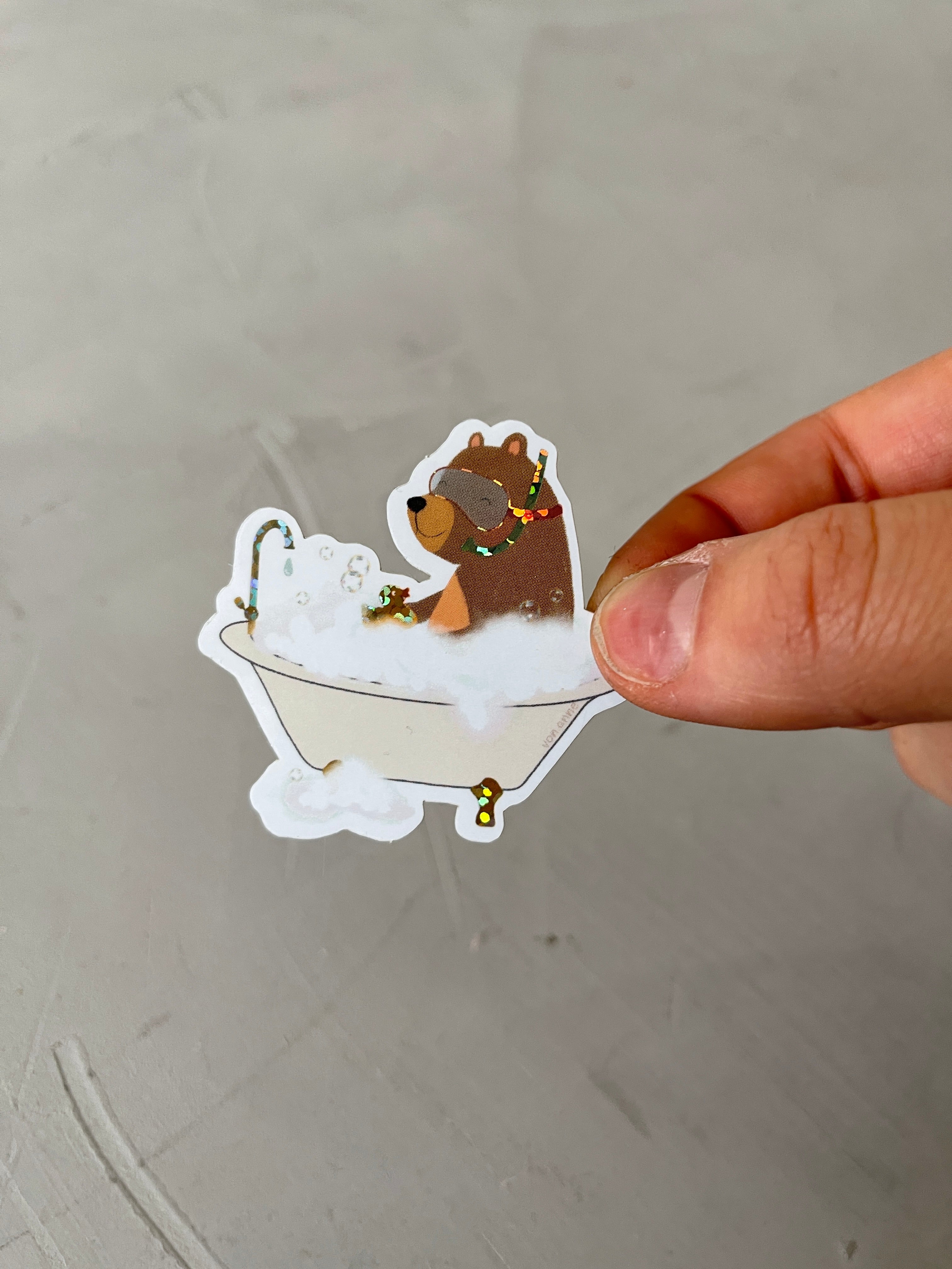 XXL Glitter-Sticker - Seifenoper/Bär