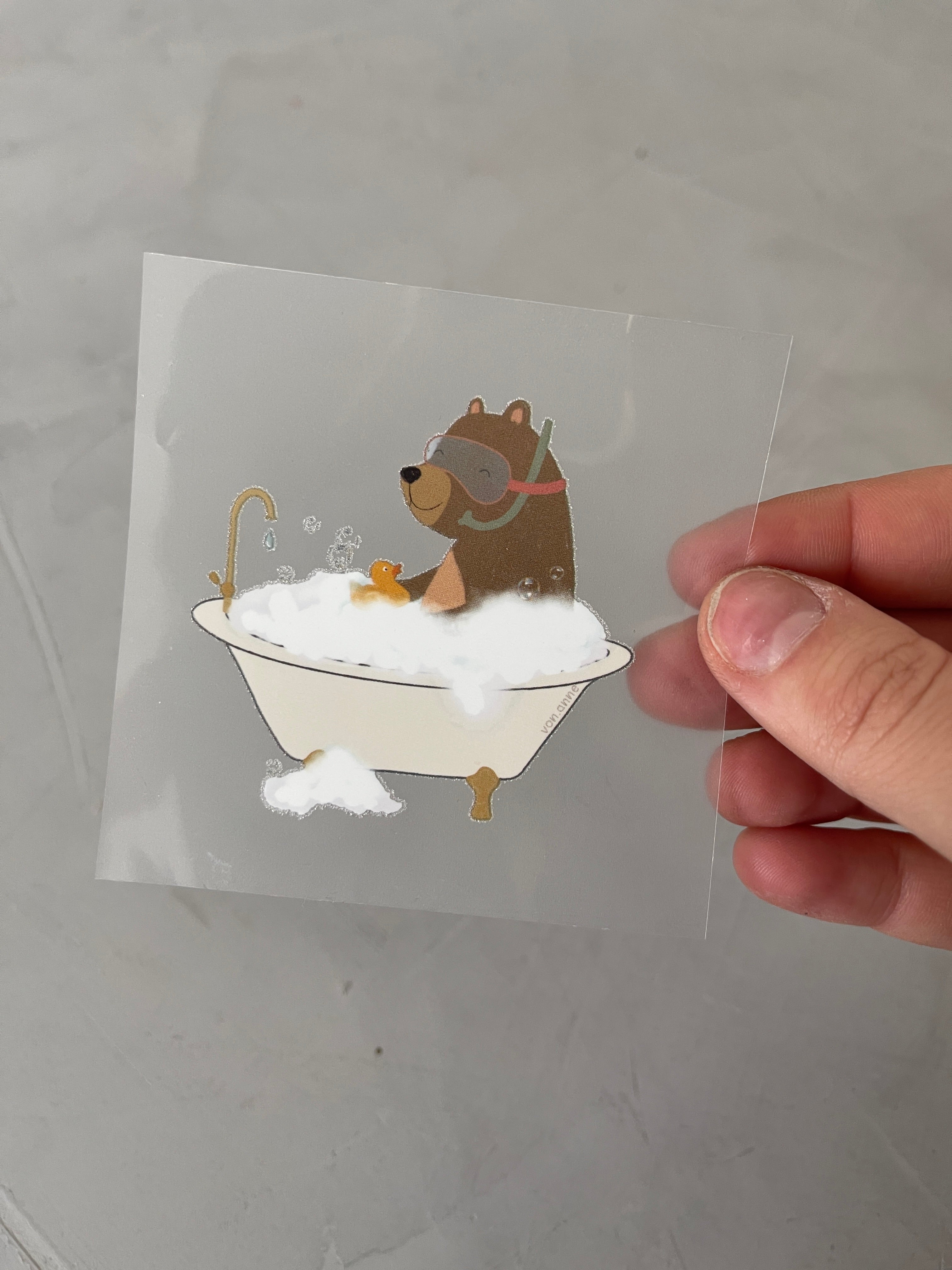 kleines Bügelbild - Seifenoper/Bär