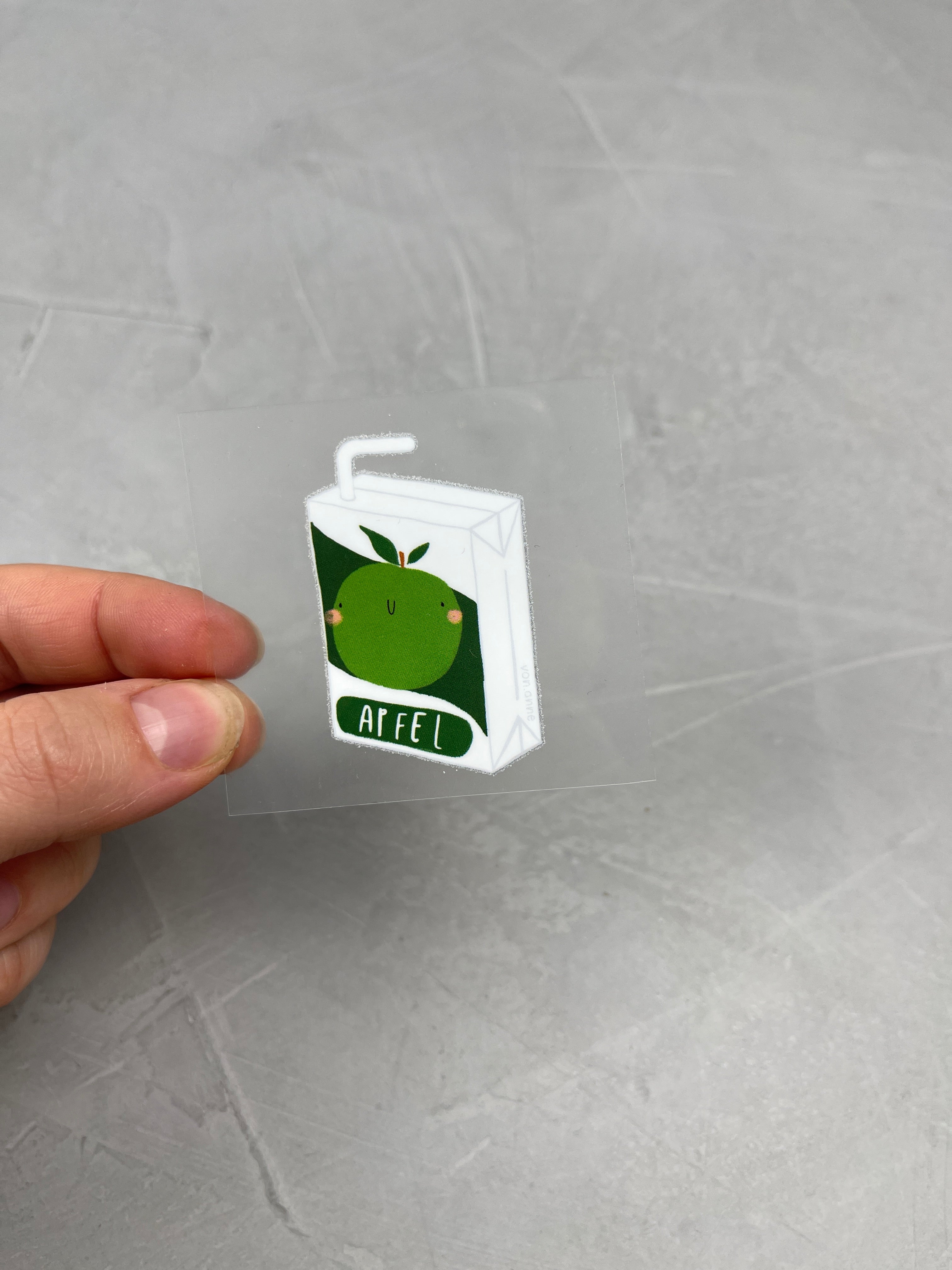 kleines Bügelbild - Saftladen/Apfel