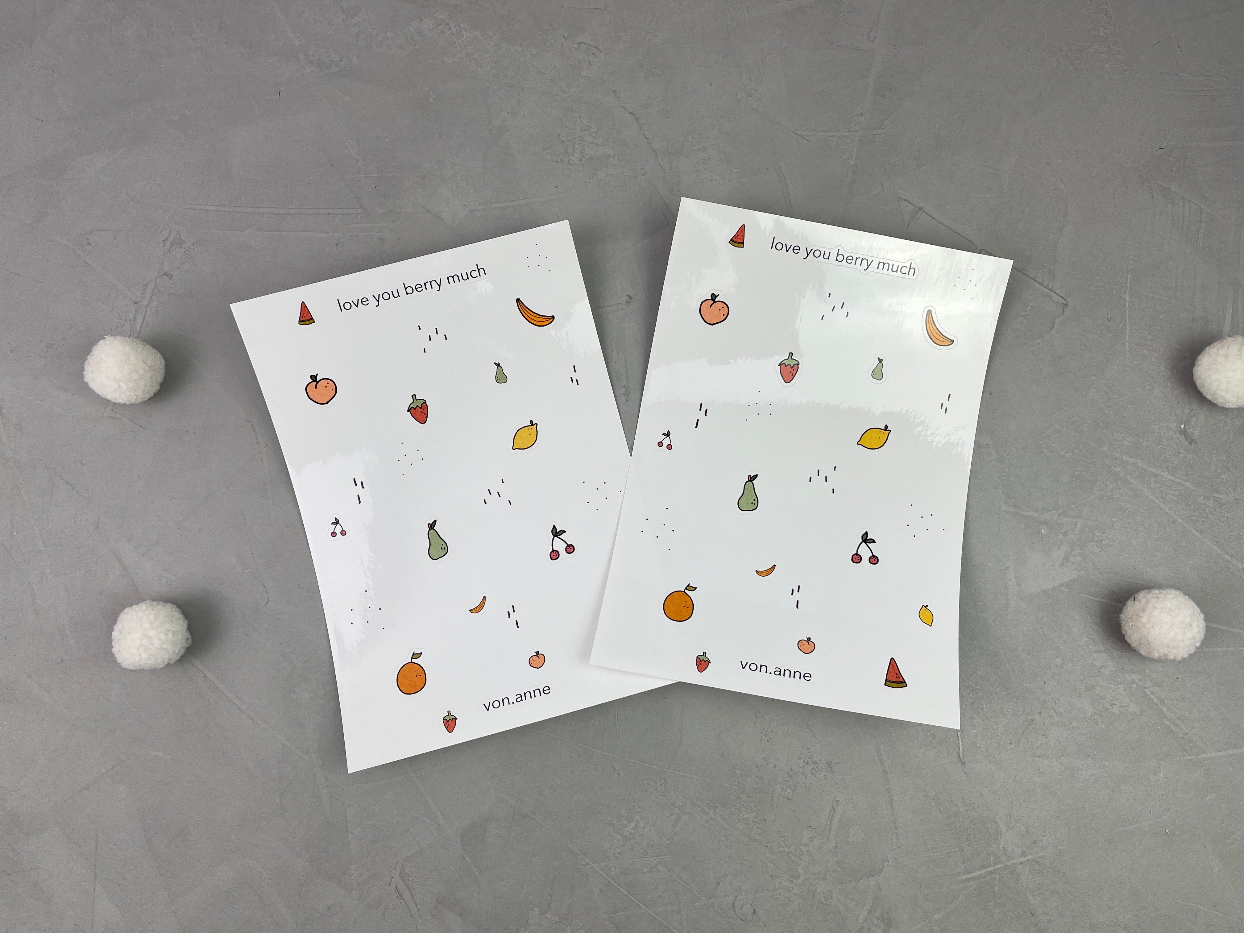 2er Stickerset - love you berry much