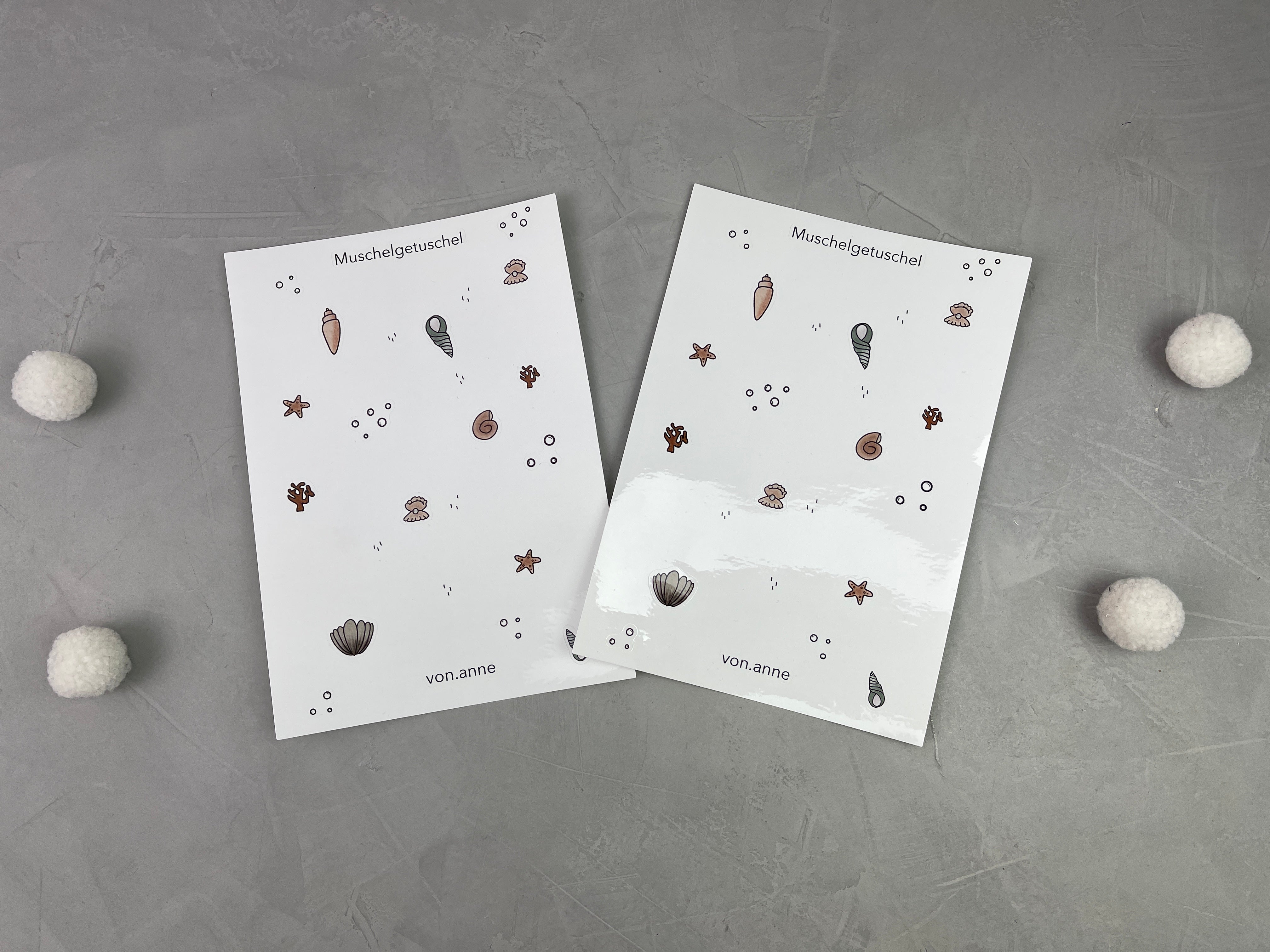 2er Stickerset - Muschelgetuschel