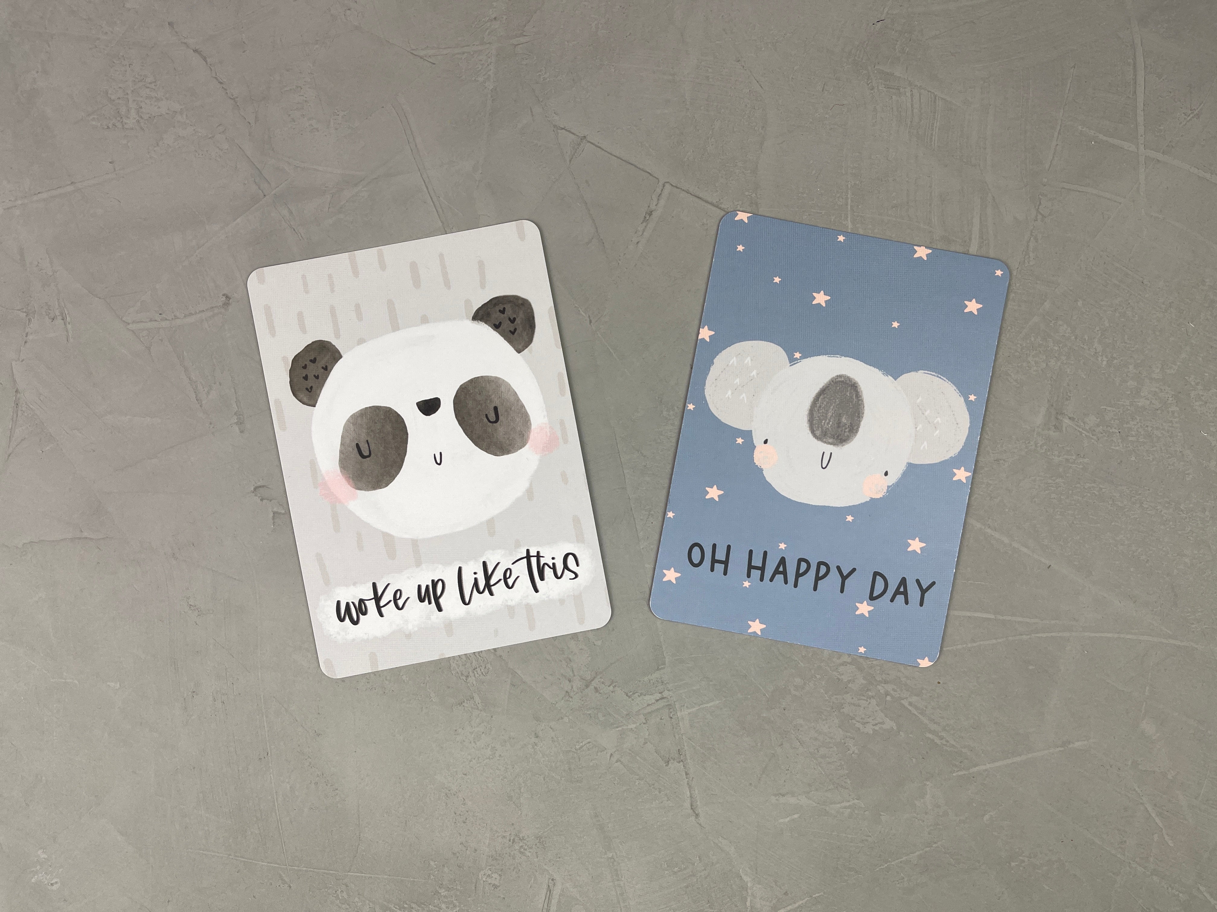 Postkarten 2er Set: Panda & Koala