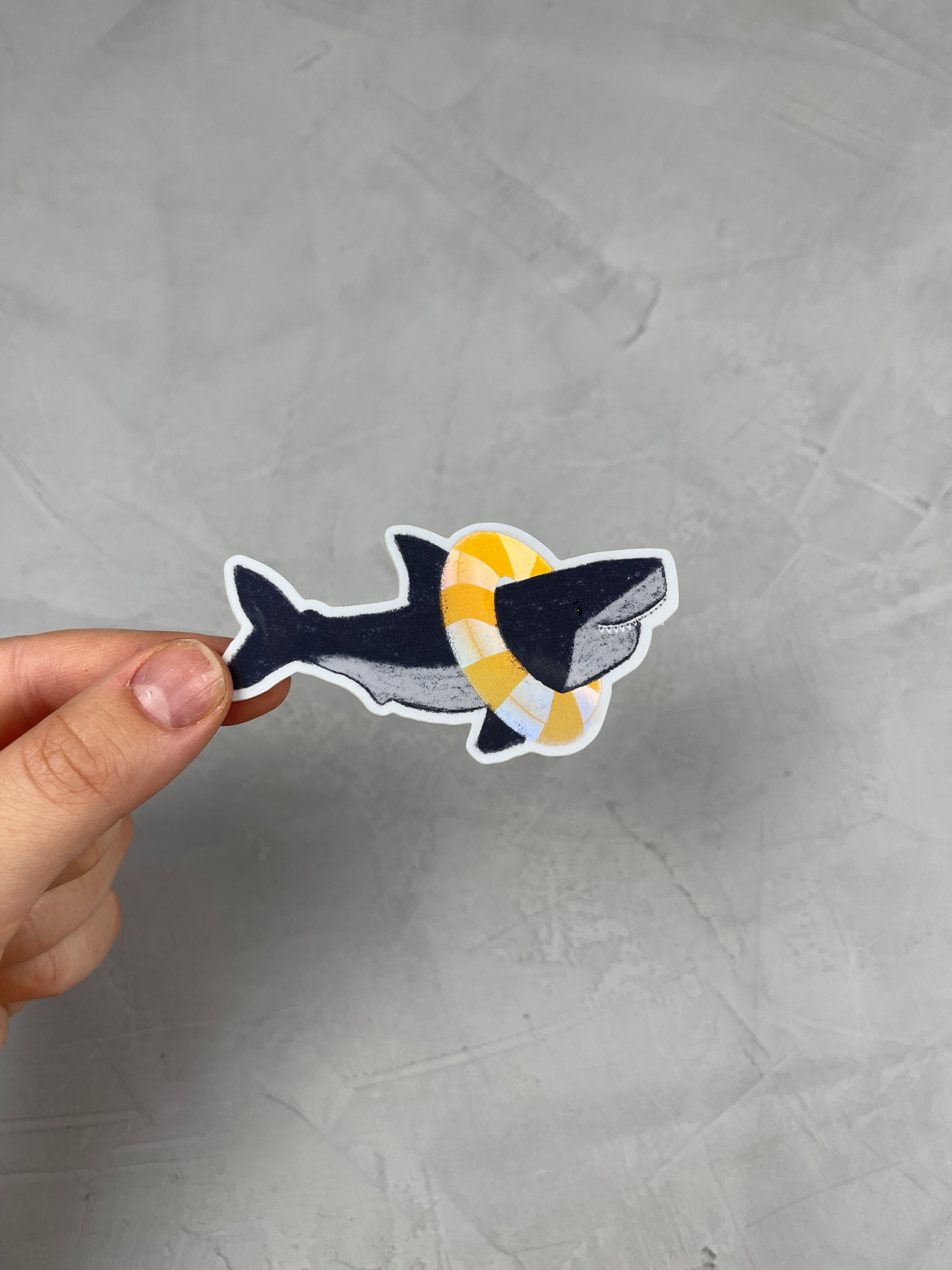 XXL Holo-Sticker - Hai-Society/Schwimmring