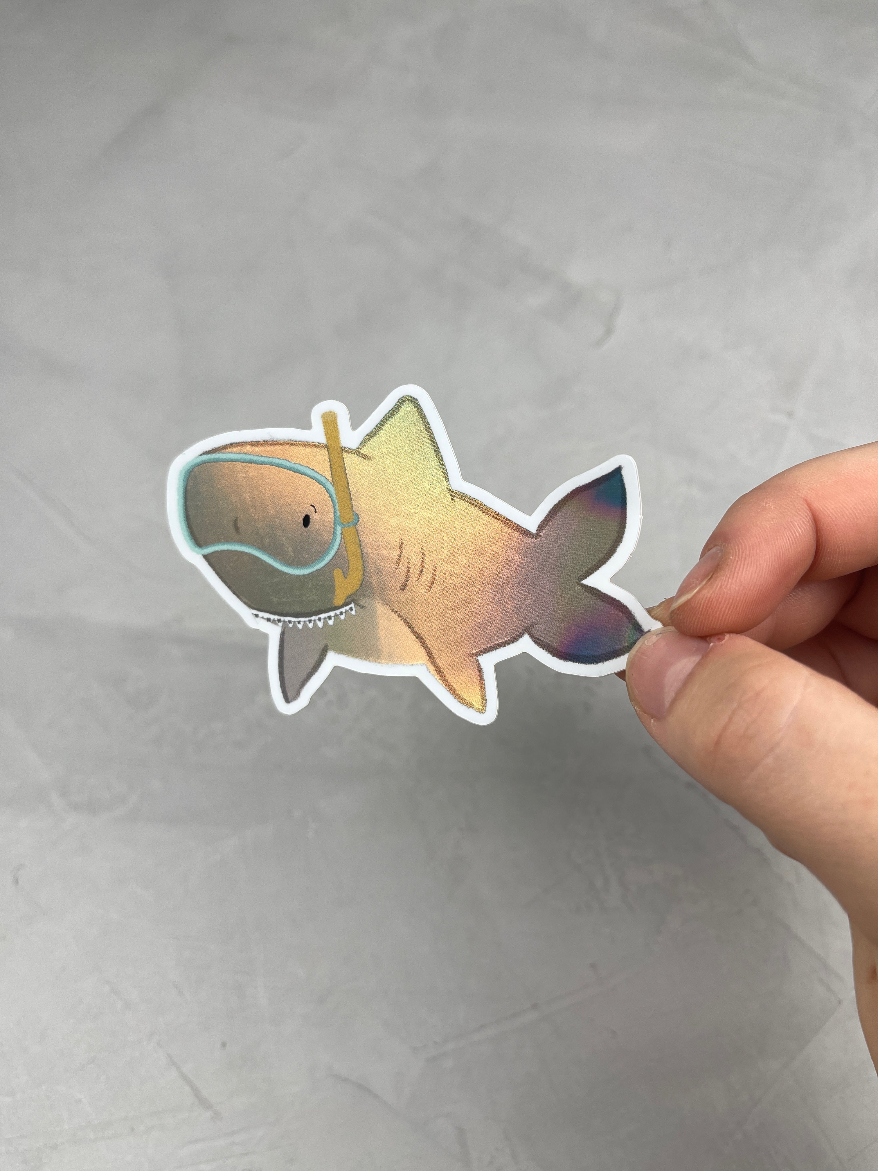 XXL Holo-Sticker - Hai-Society/Schnorchel