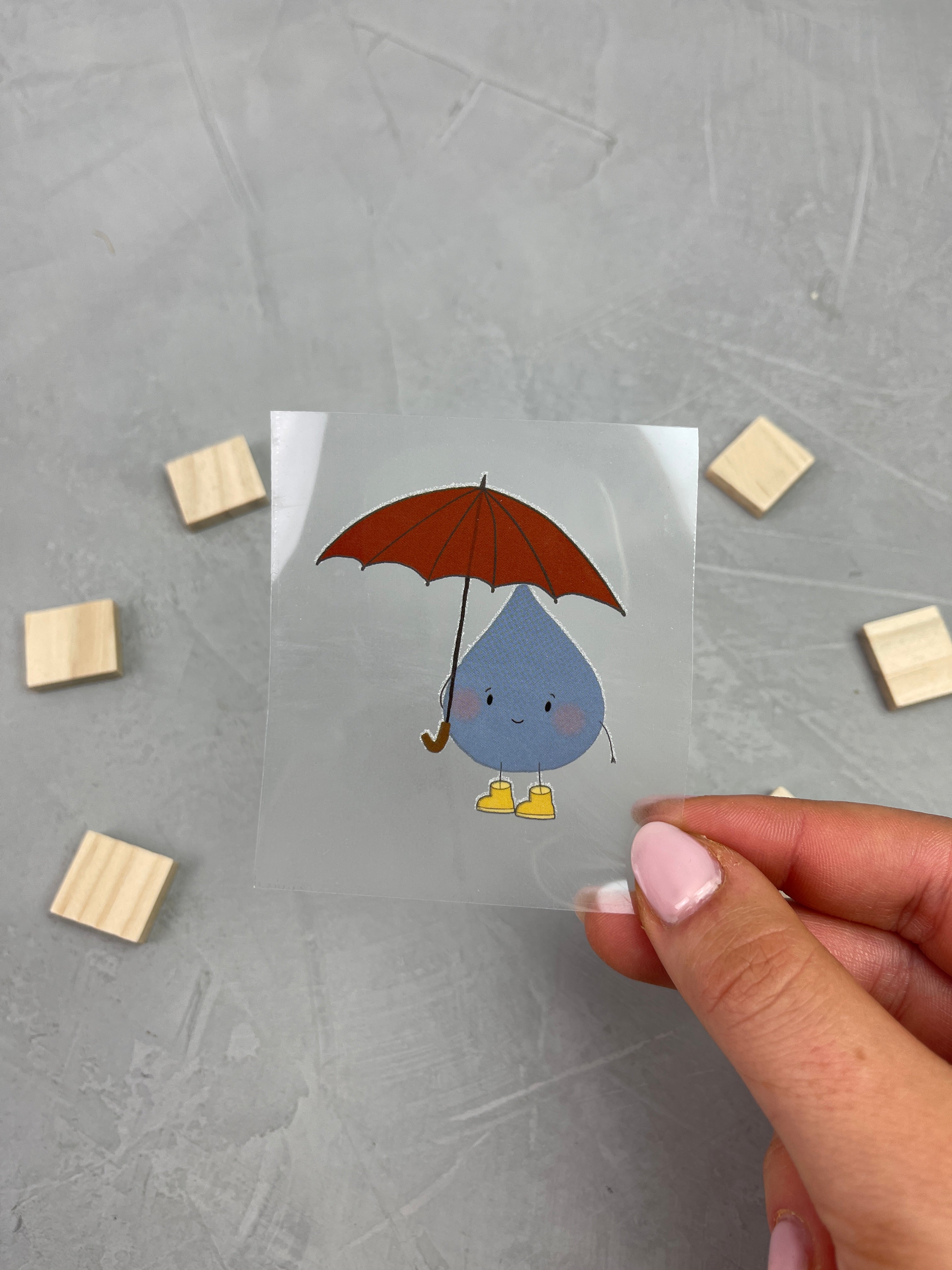 kleines Bügelbild - Regenkollegen