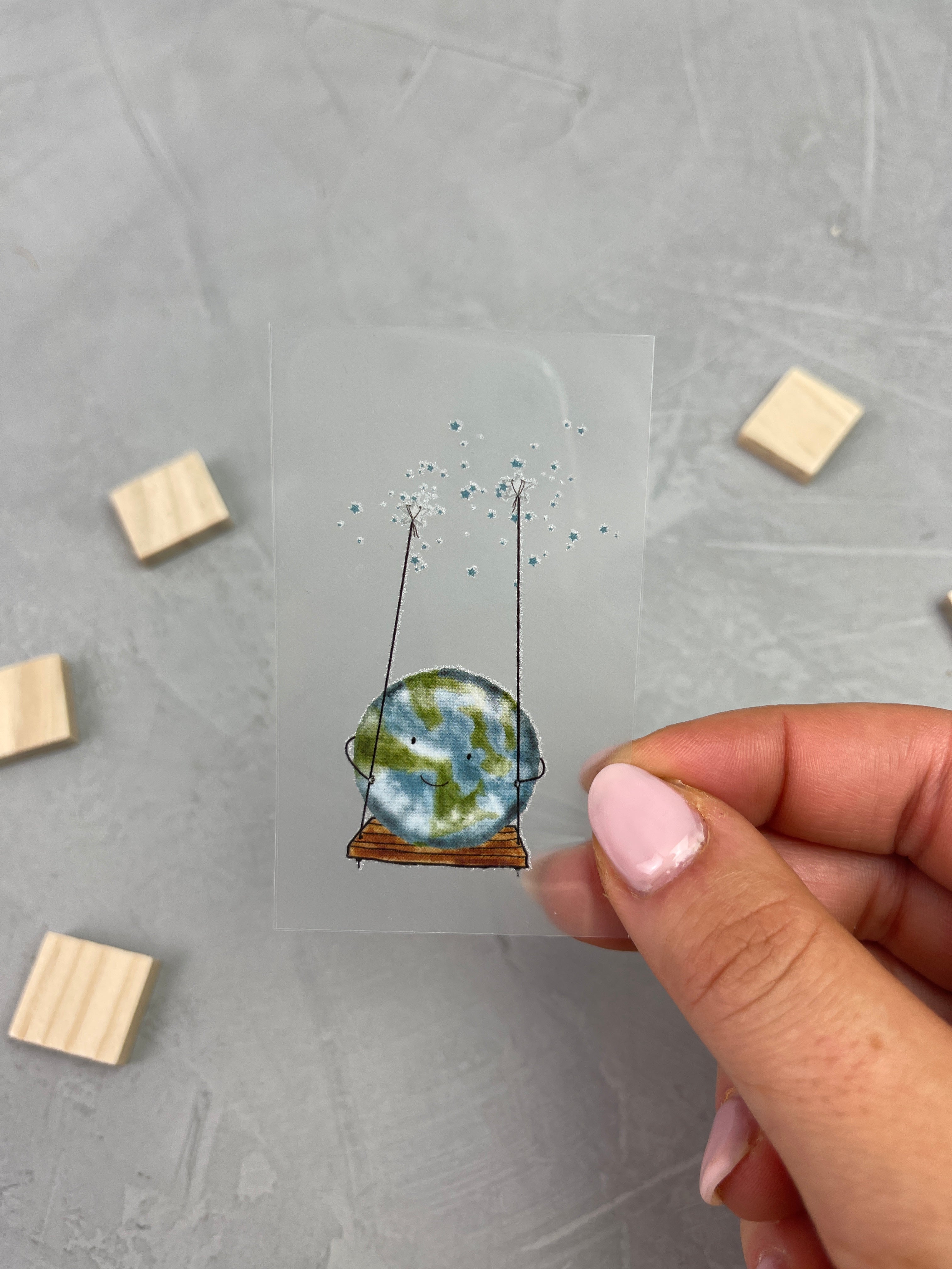 kleines Bügelbild -Erde