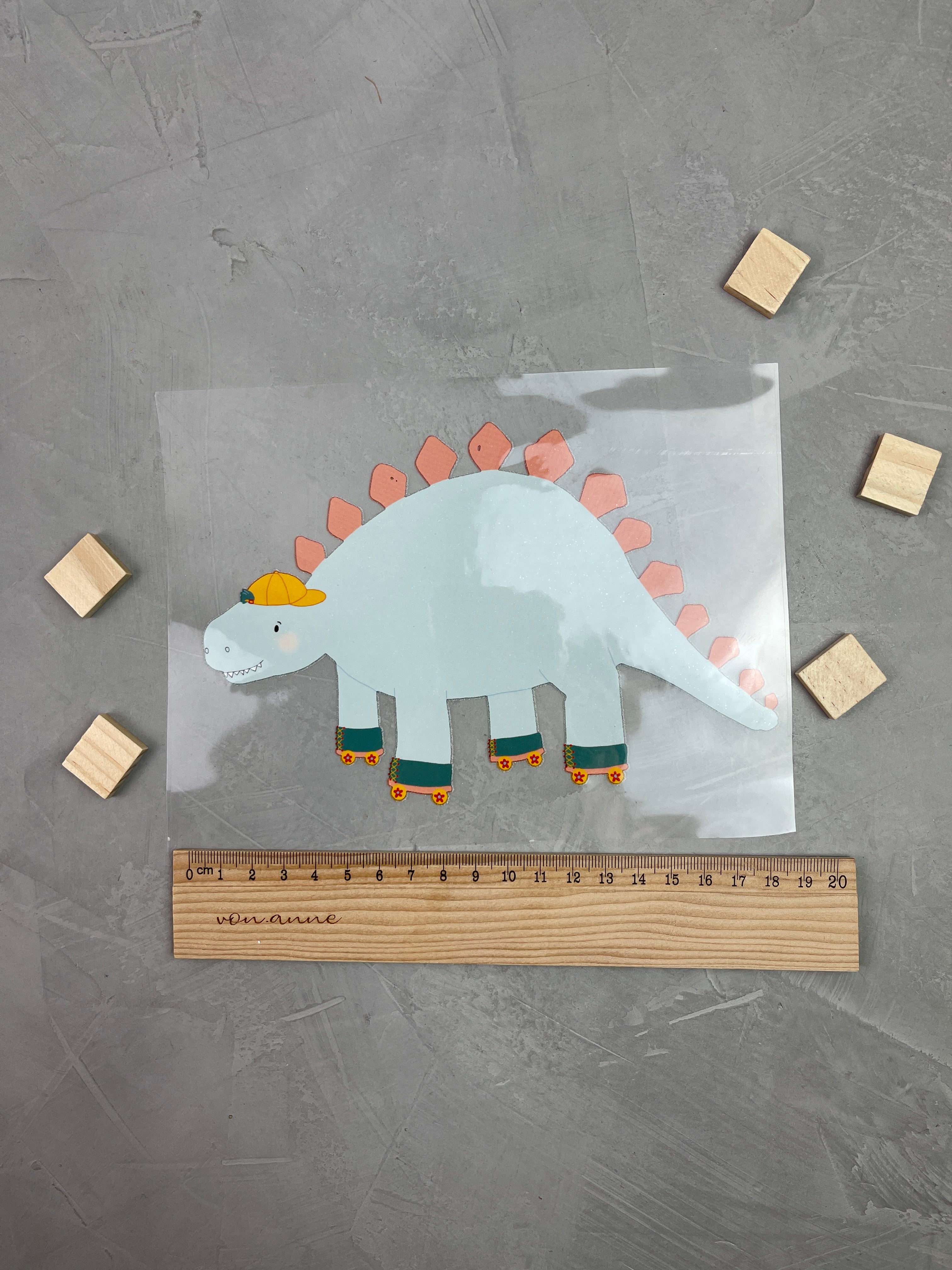 großes Bügelbild - die Urknallgang (Stegosaurus)