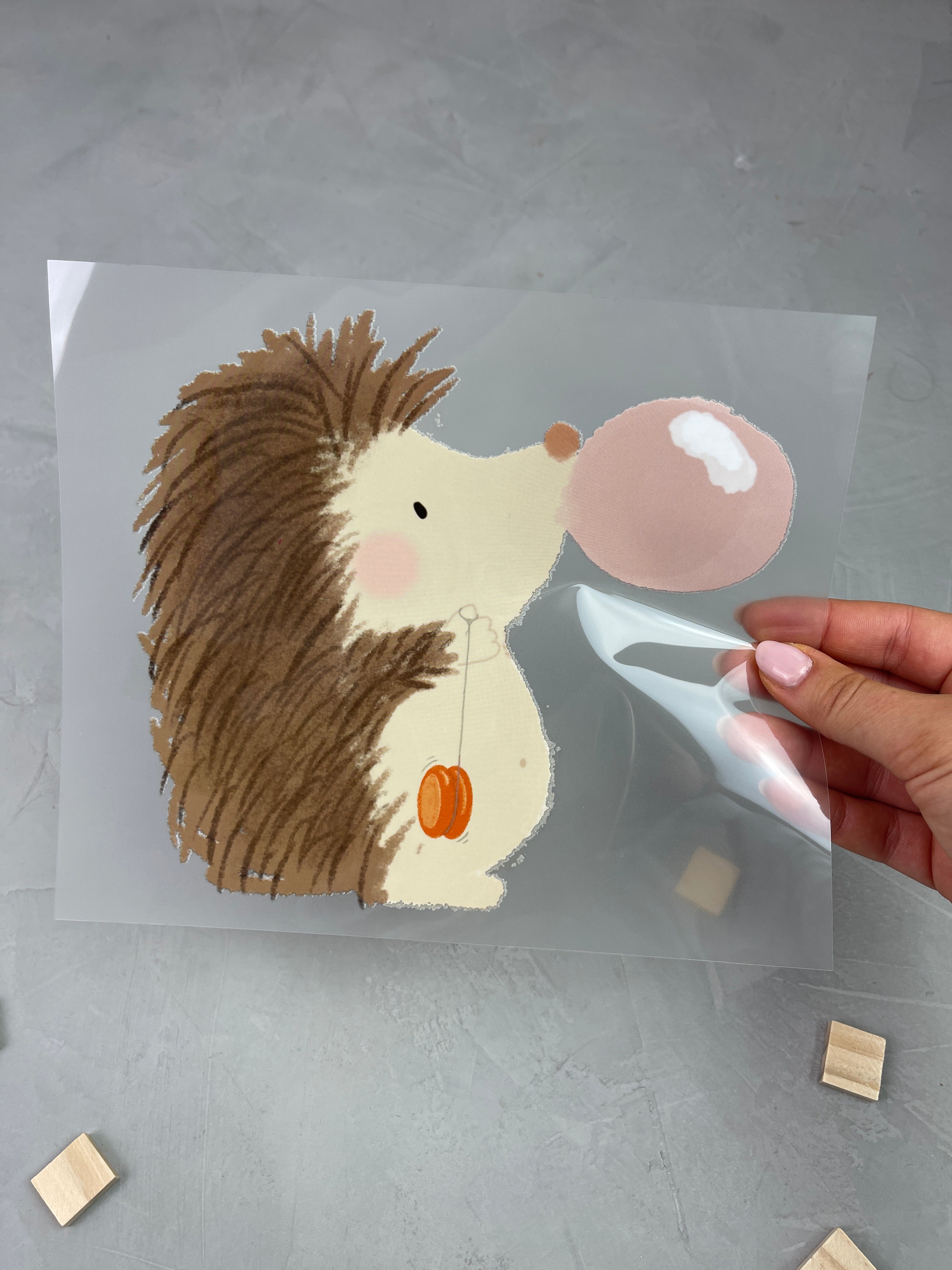 großes Bügelbild - Aus der Puste/Igel