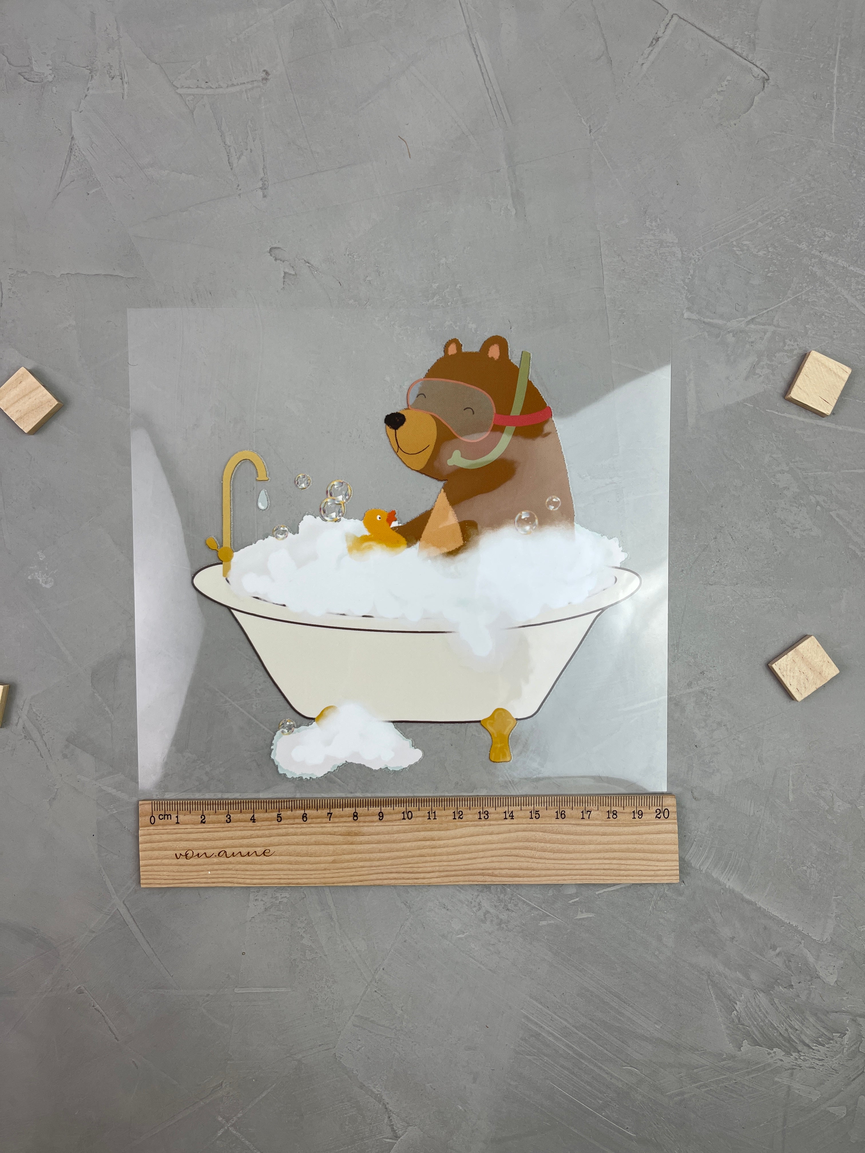 großes Bügelbild - Seifenoper/Bär