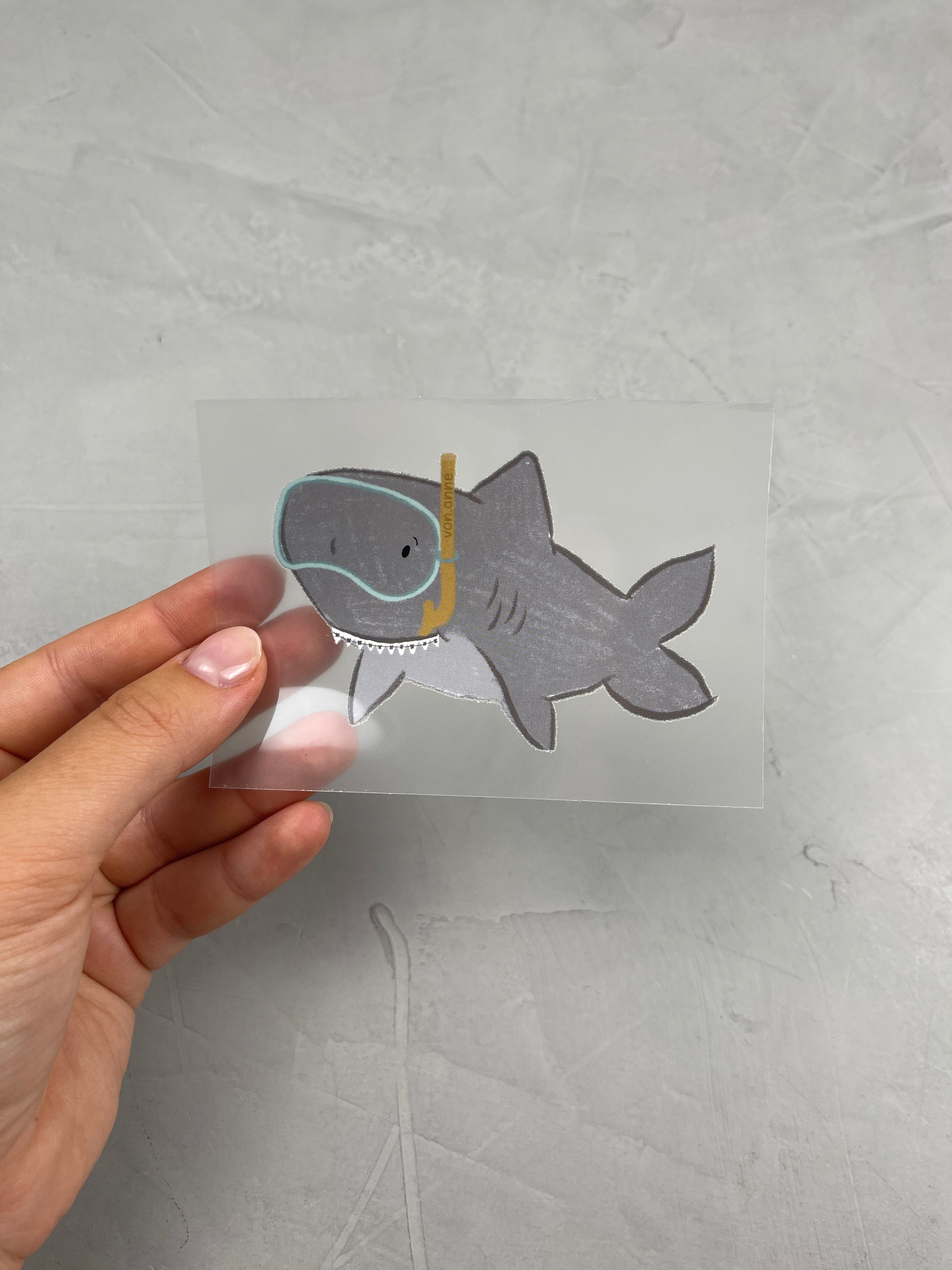 kleines Bügelbild - Hai-Society/Schnorchel