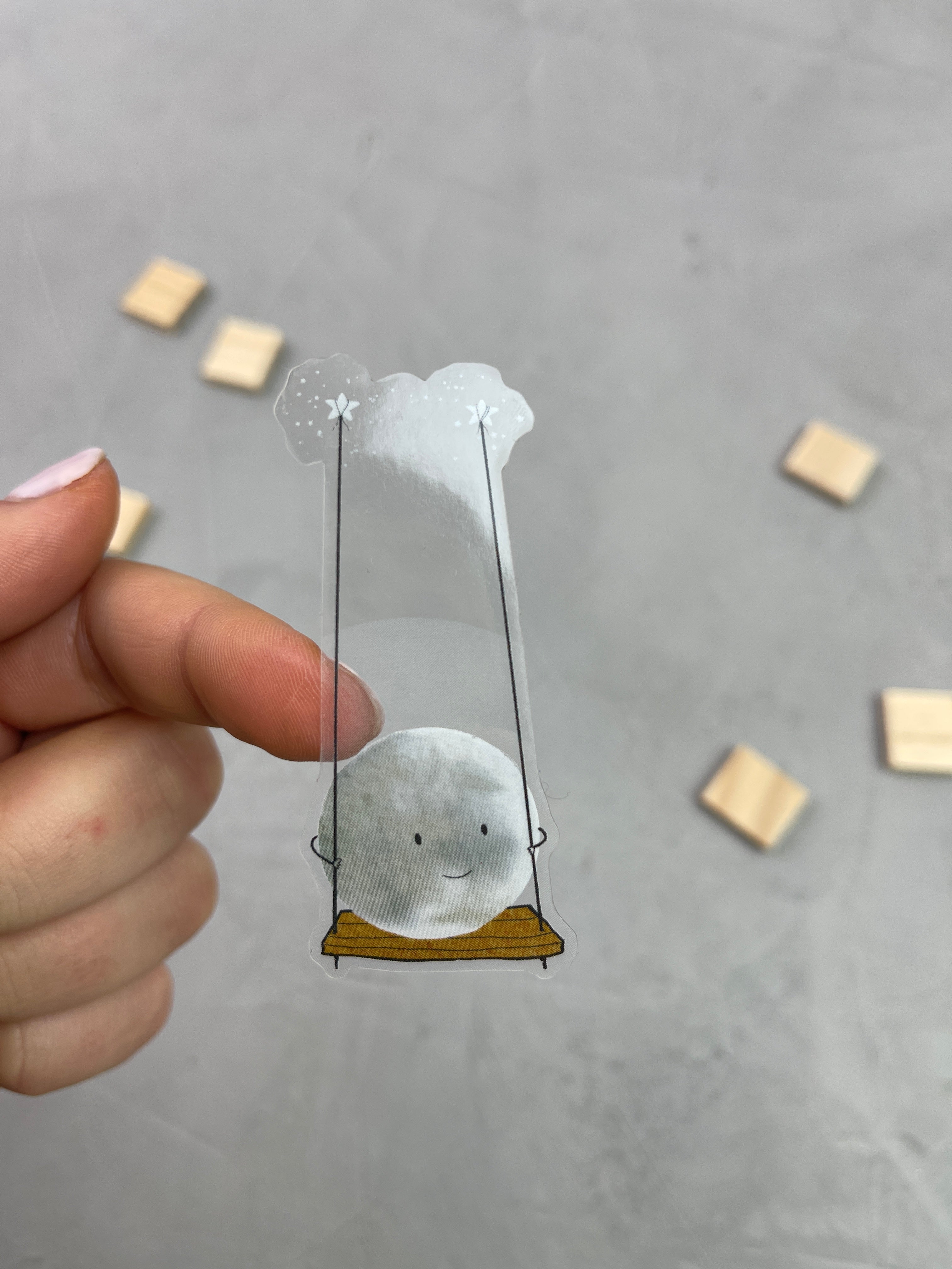 XXL transparenter Sticker - Mond/Kribbeln im Bauch
