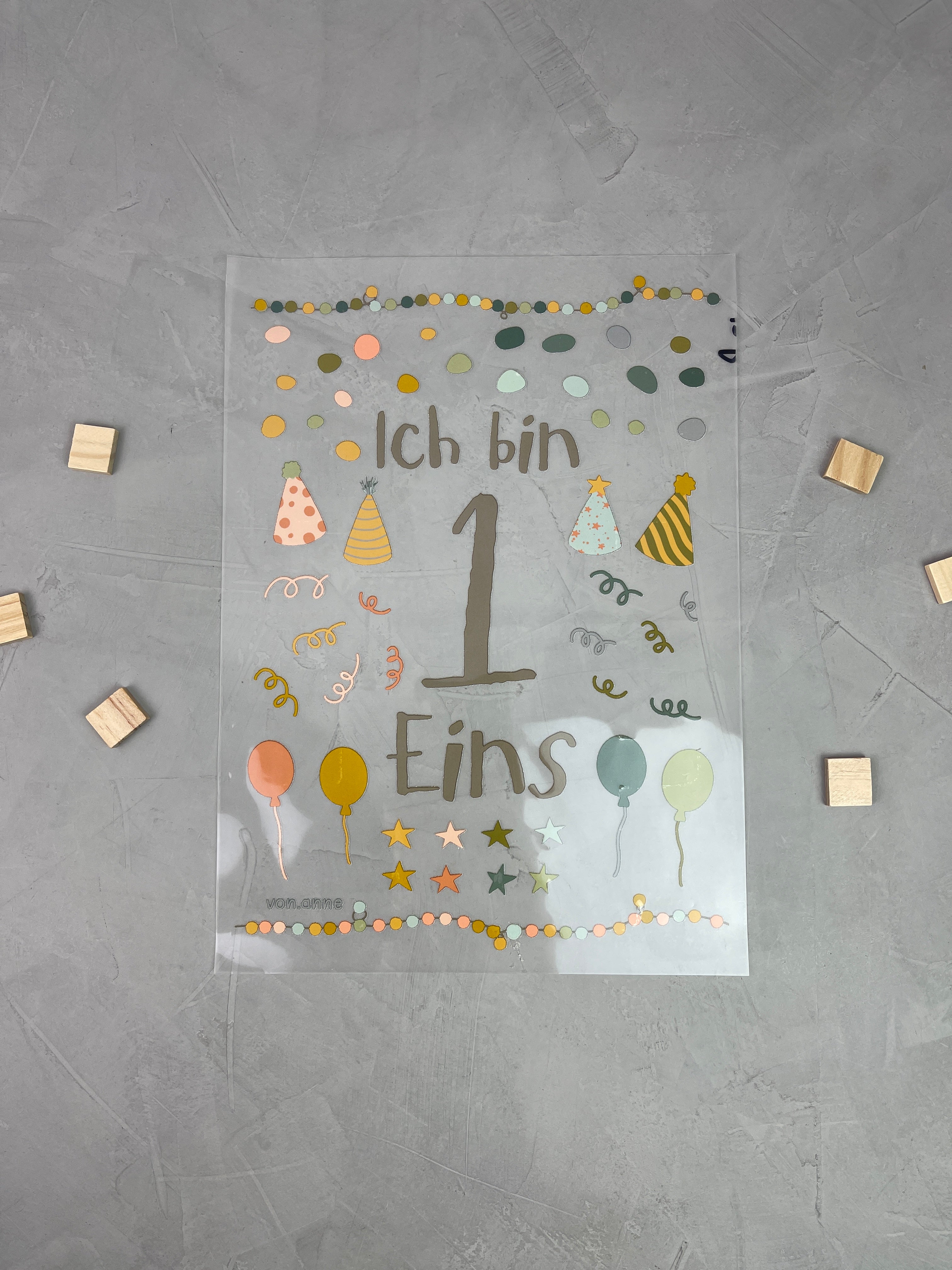 Geburtstagsbügelbild "1. Geburtstag"