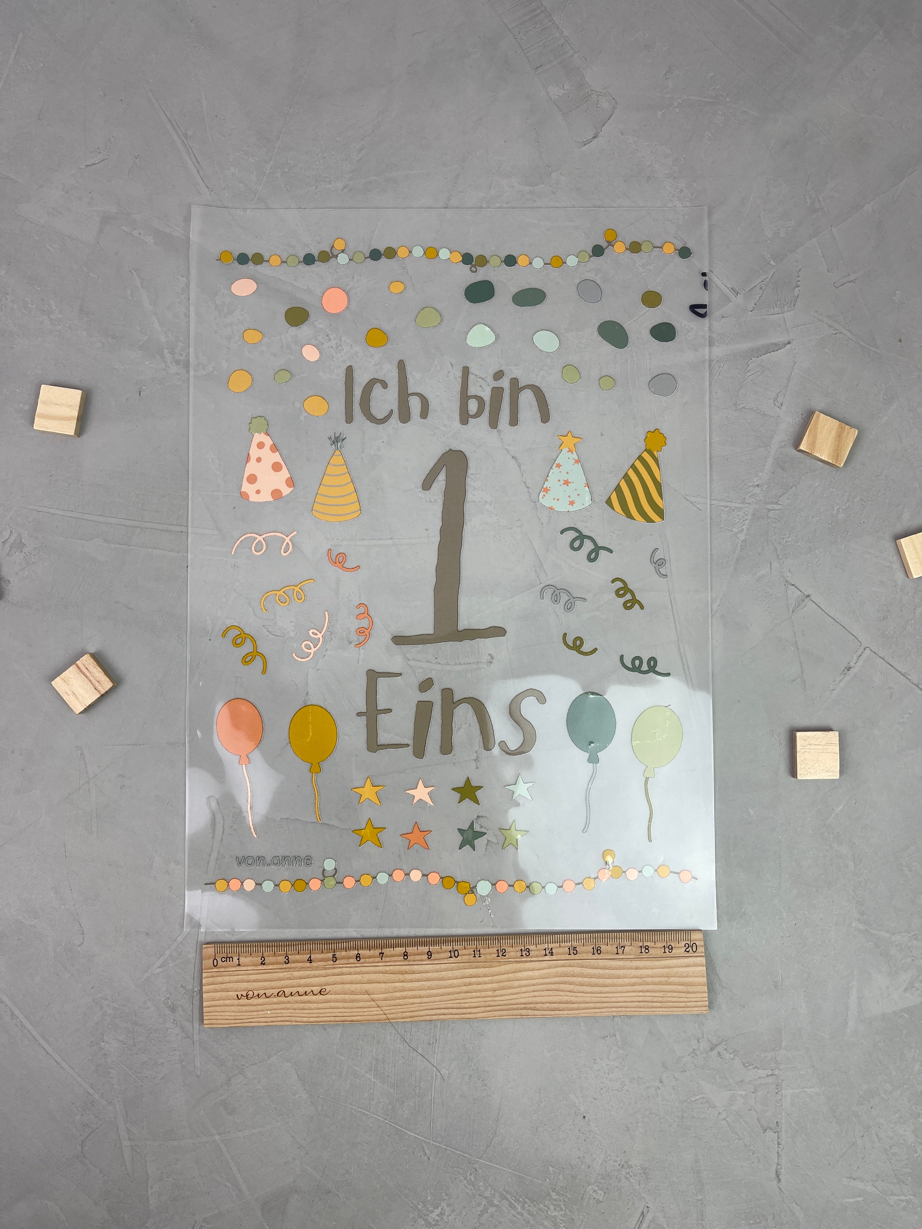 Geburtstagsbügelbild "1. Geburtstag"