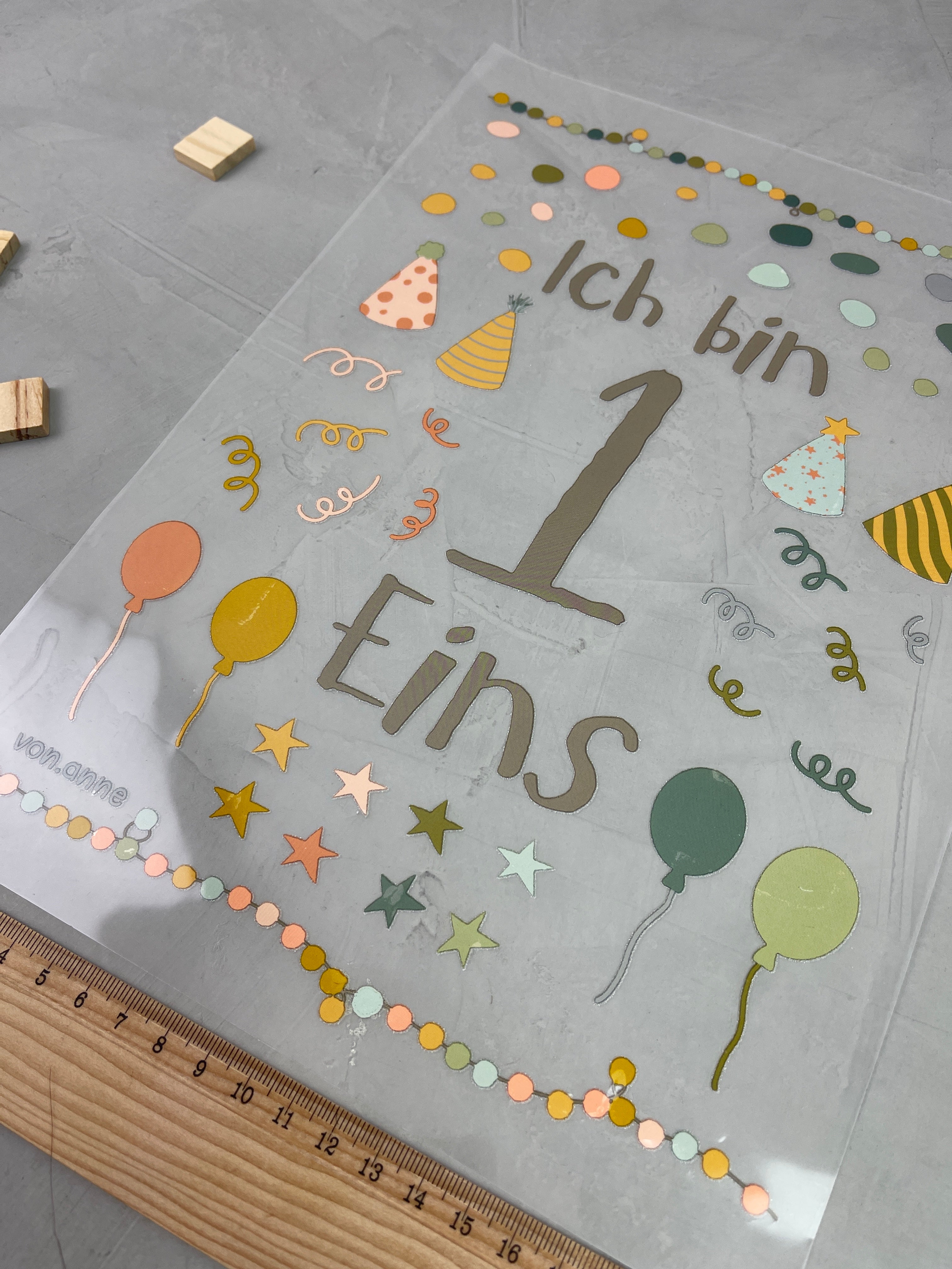 Geburtstagsbügelbild "1. Geburtstag"