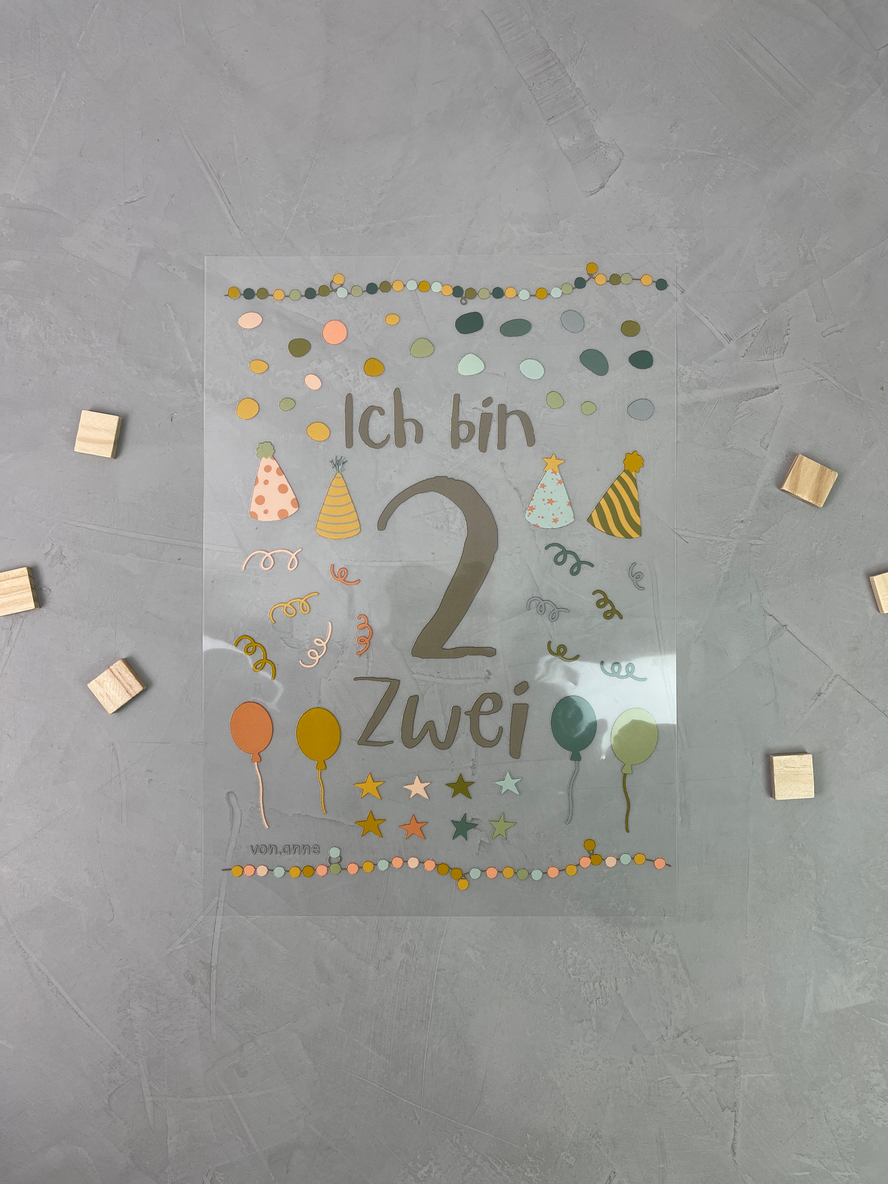 Geburtstagsbügelbild "2. Geburtstag"