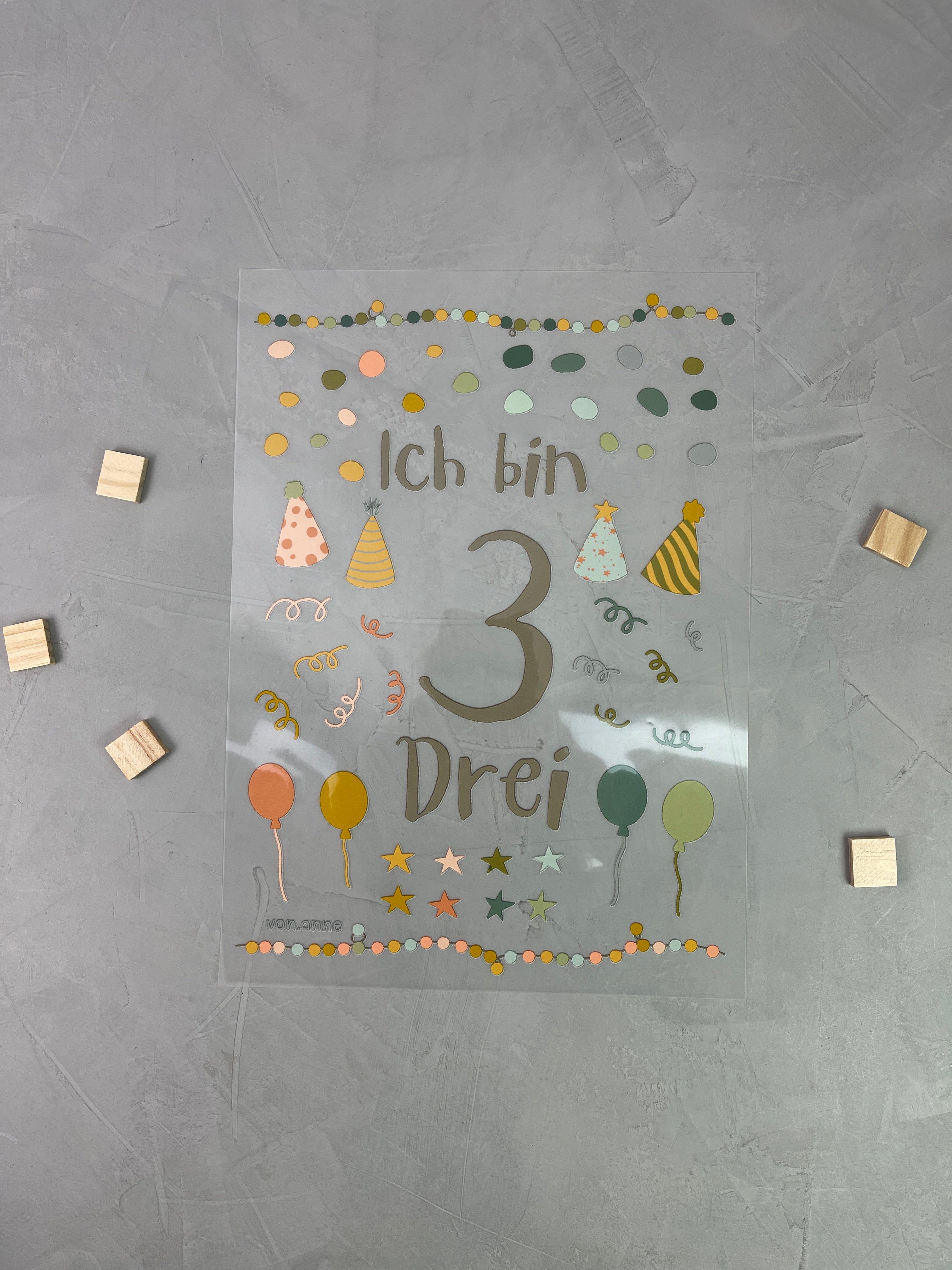 Geburtstagsbügelbild "3. Geburtstag"