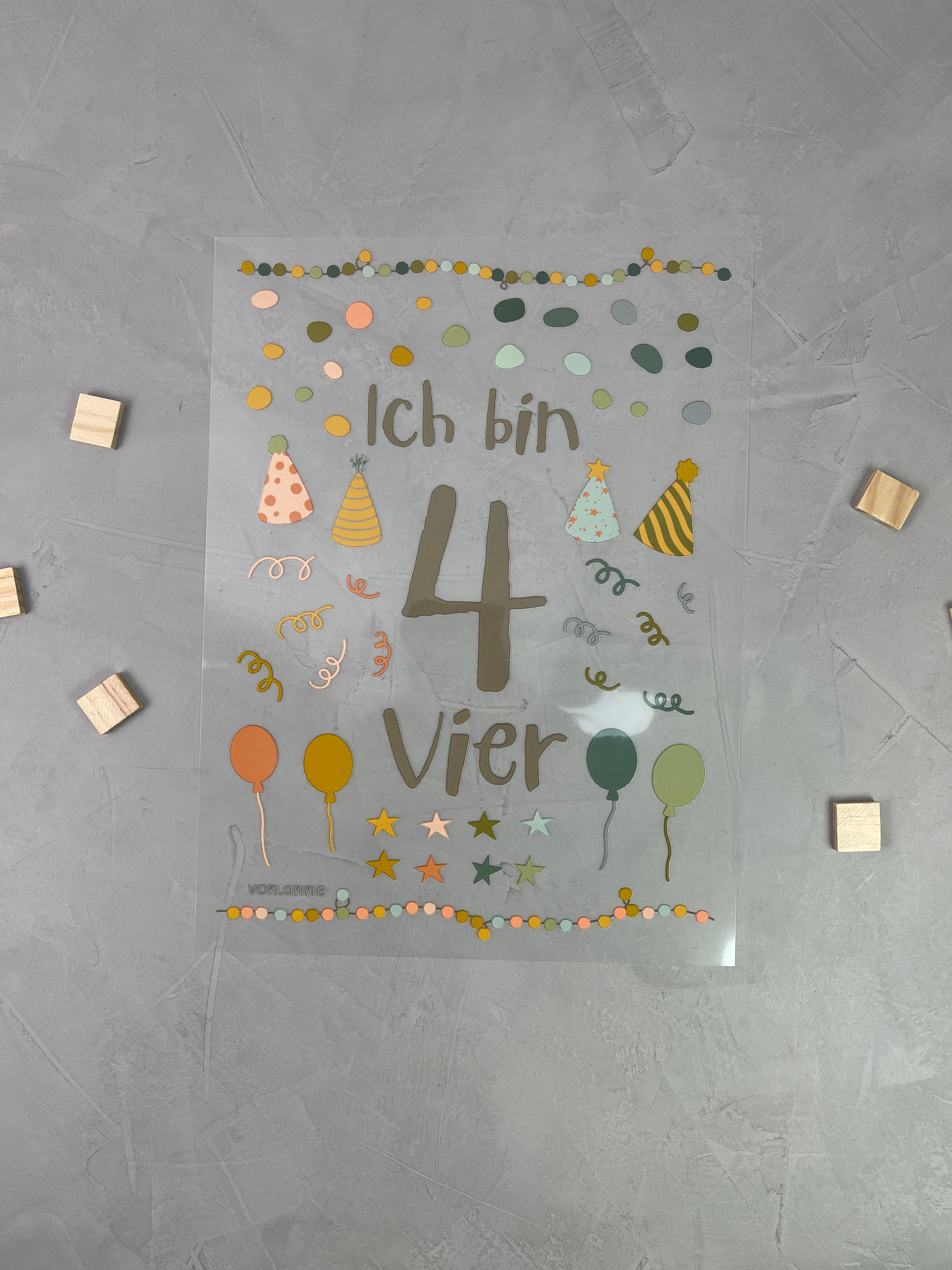 Geburtstagsbügelbild "4. Geburtstag"