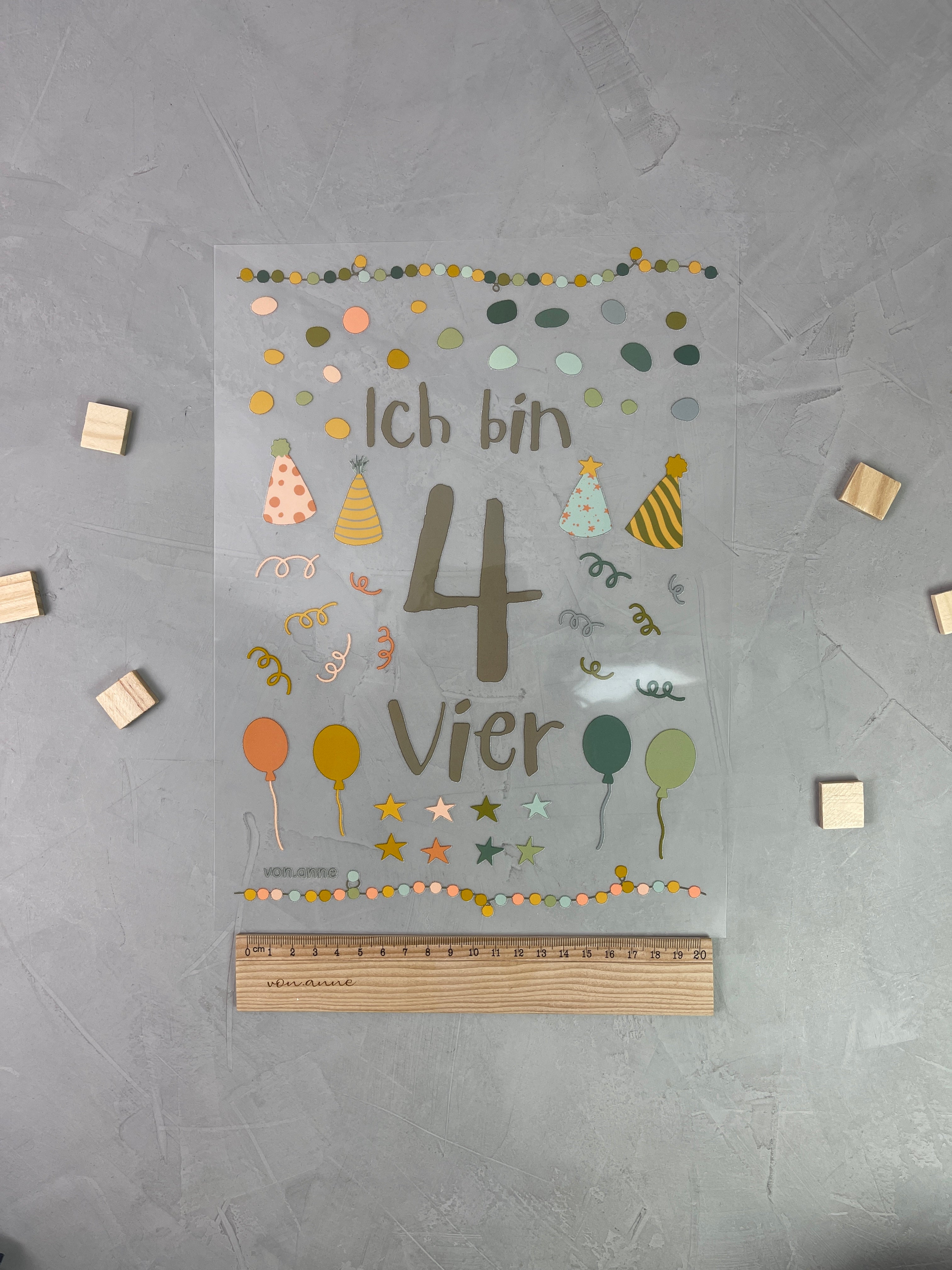 Geburtstagsbügelbild "4. Geburtstag"