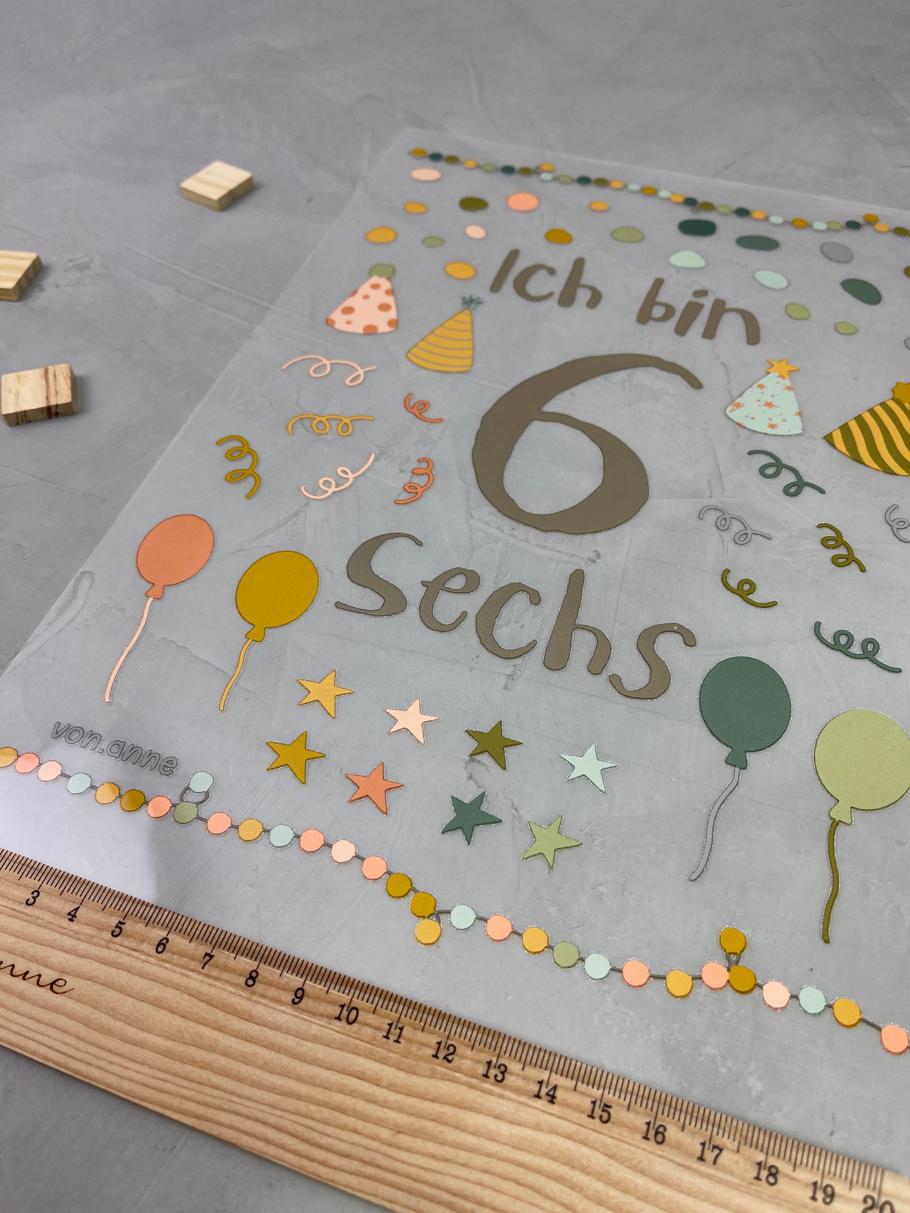 Geburtstagsbügelbild "6. Geburtstag"