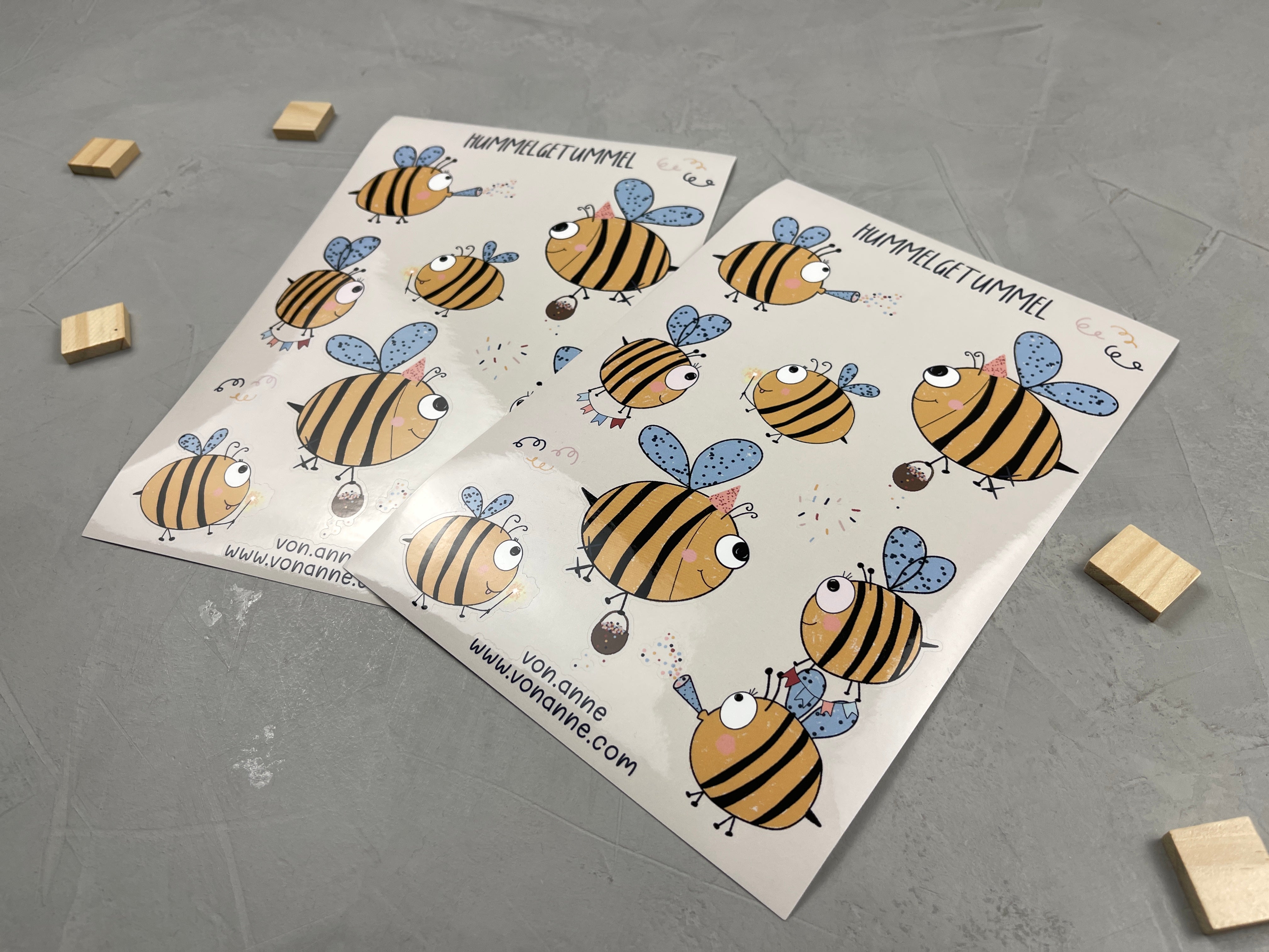 2er Stickerset - Hummelgetummel