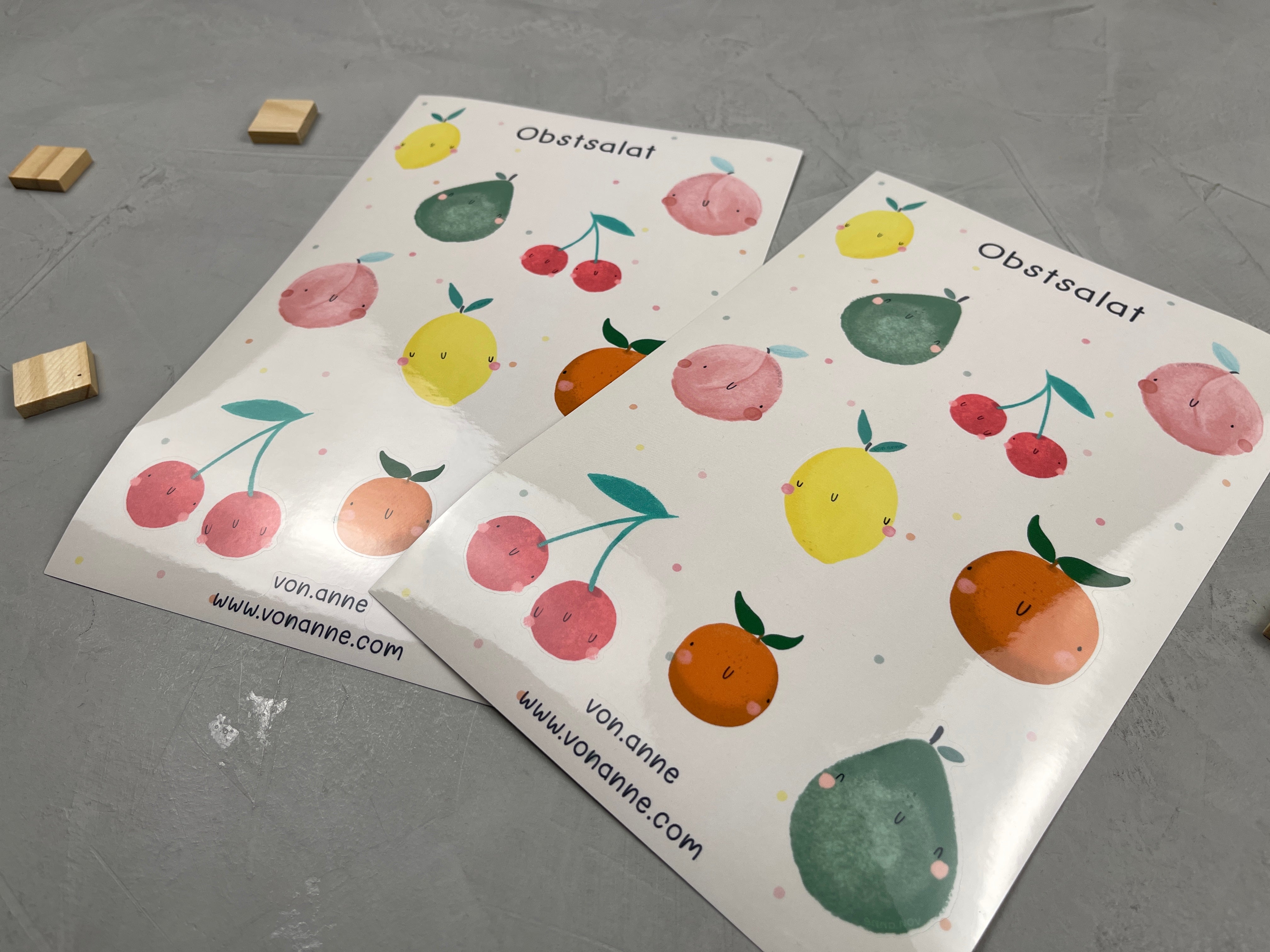 2er Stickerset - Obstsalat