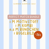 Perfect Match Bundle - 1 M Motivstoff, 1 M Kombi, 0,5 M Bündchen, 1 Bügelbild