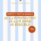 Perfect Match Bundle - 2x 0,5M Motivstoff, 2x 0,5M Kombi, 2 Bügelbilder