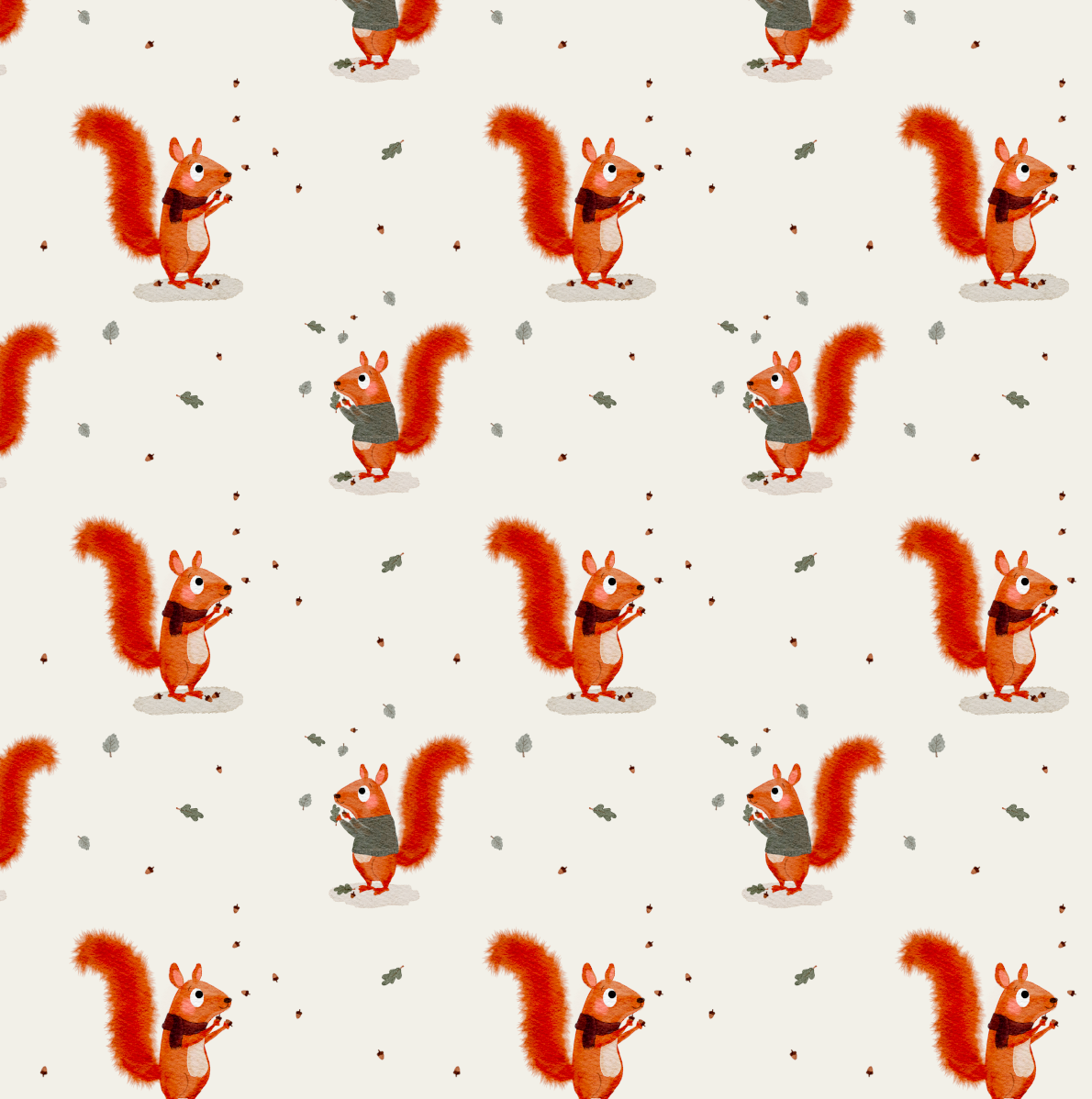 Stretch Frottee - Herbsthörnchen