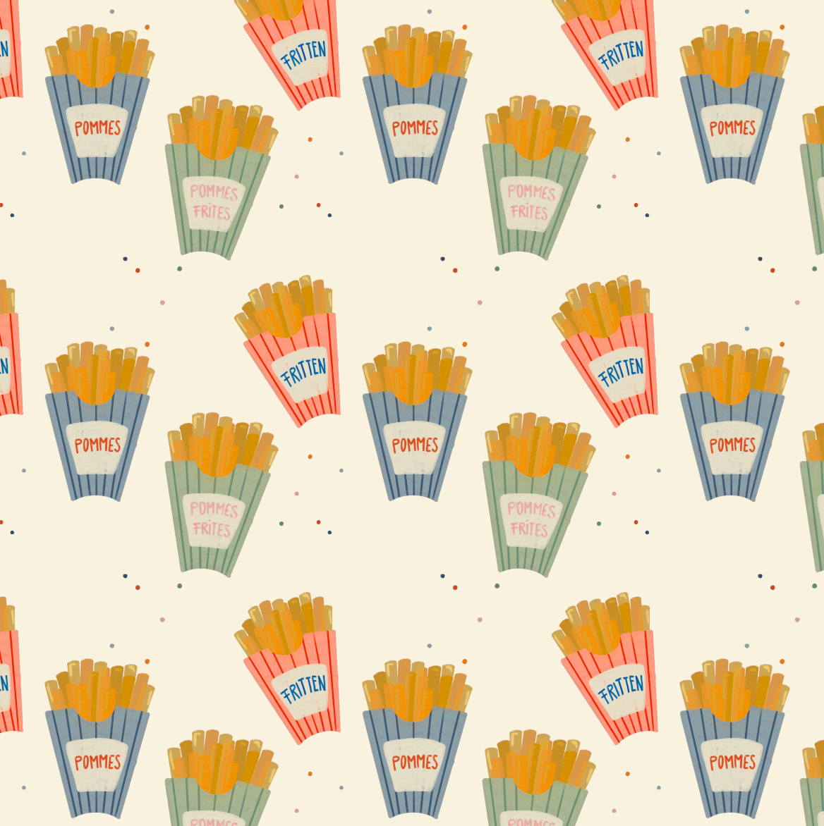 Stretch Frottee - Inmitten von Fritten
