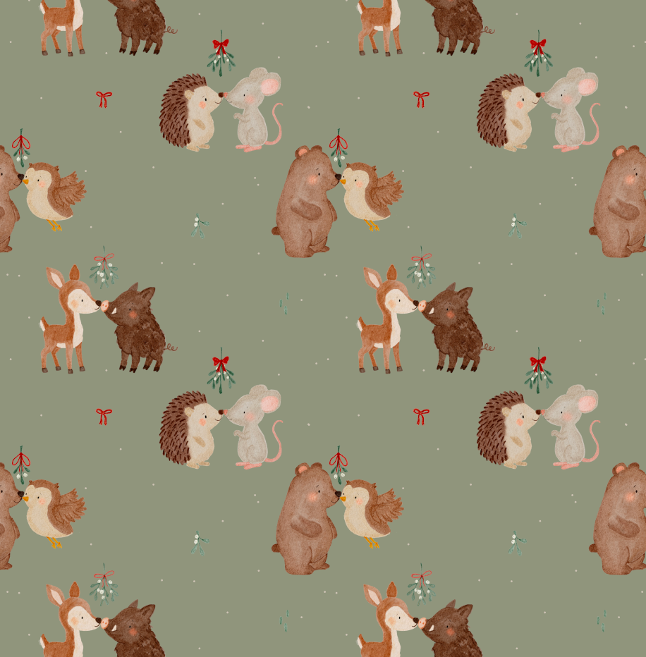 French Terry - Under the mistletoe/Grün