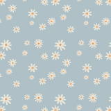 French Terry - Gänseblümchen (hellblau)