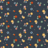 French Terry - Mini Blumen (dunkel)