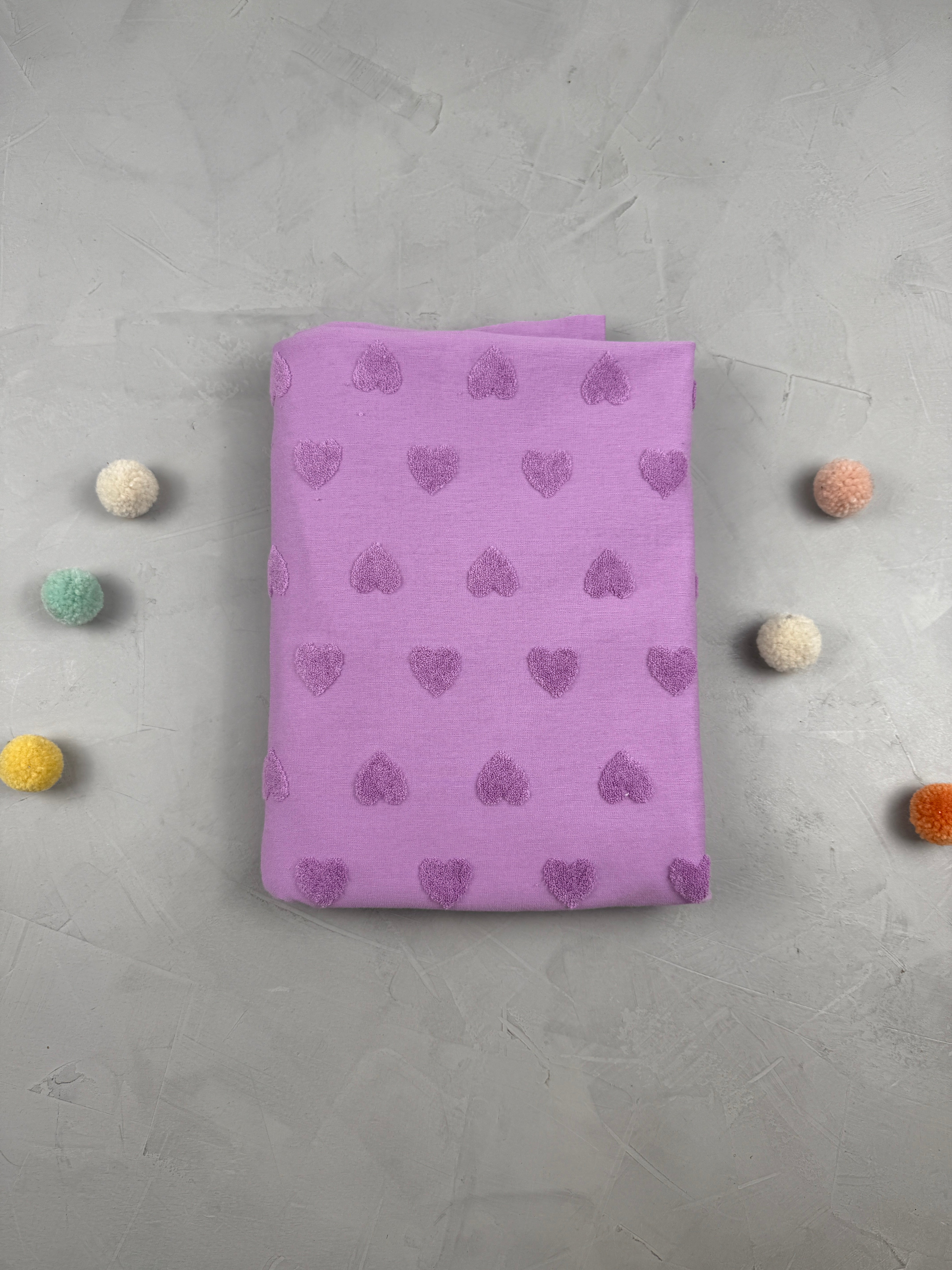 Frottee-Jersey/lila Herzen