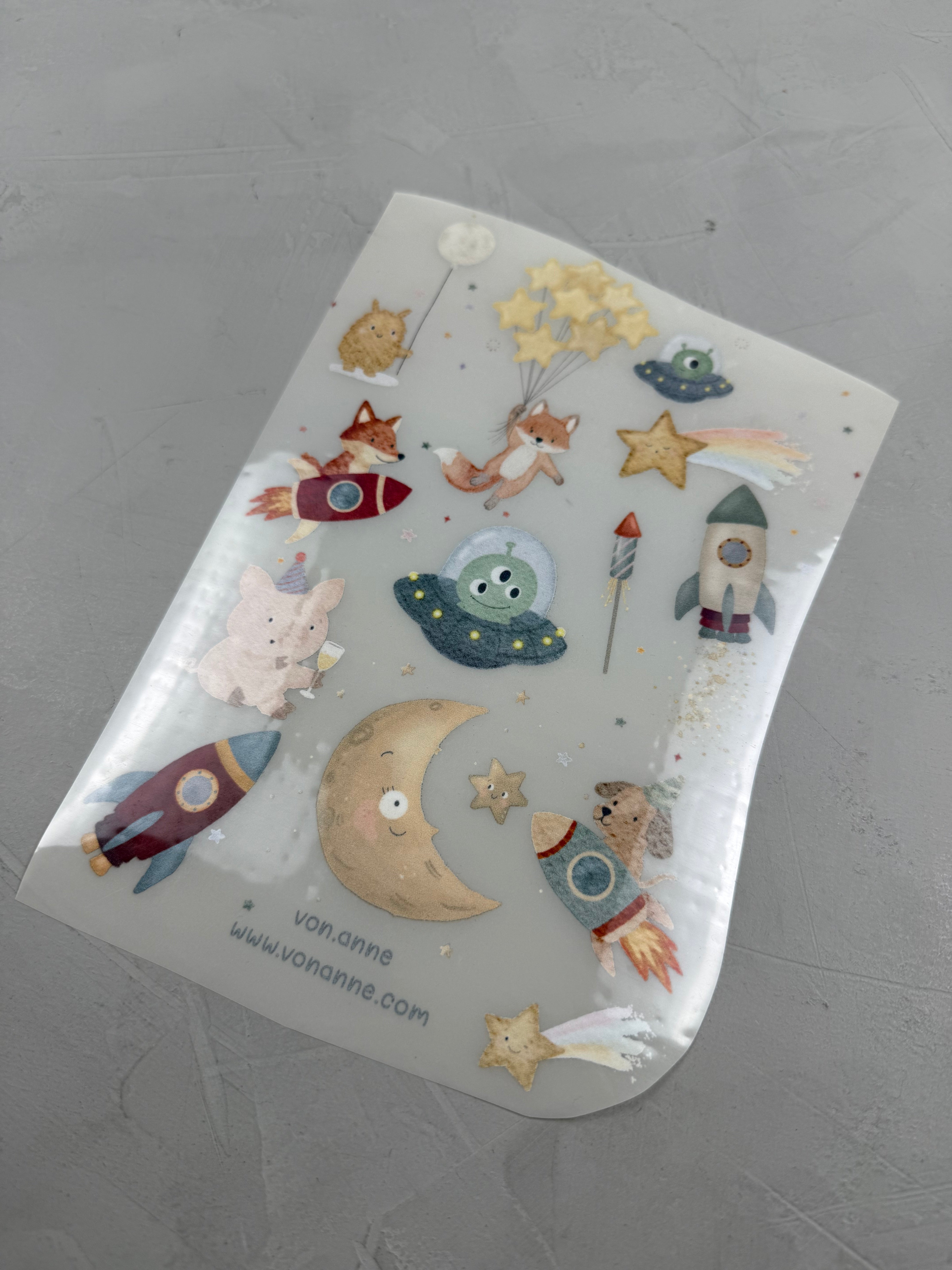 reflektierender Bügelbildbogen - Space and Sparkle