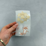 Großes Reflektor-Bügelbild - Fuchs/Schaukelsterne