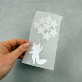 Großes Reflektor-Bügelbild - Fuchs/Schaukelsterne