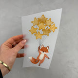 Großes Bügelbild - Fuchs/Schaukelsterne