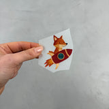 kleines Bügelbild - Fuchs/Ab ins All